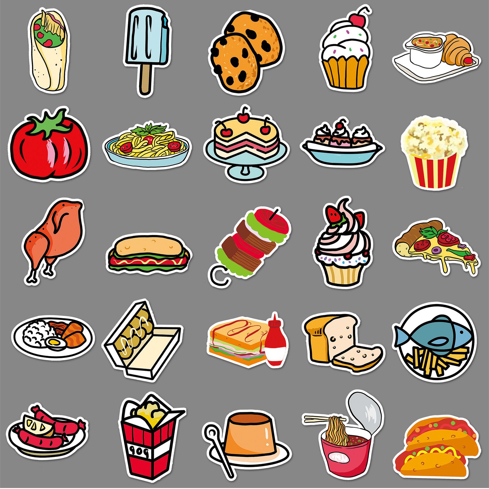 50 Packs Sushi Roll Rice Stickers Water Bottles Laptop Phone Computer Guitar view 4