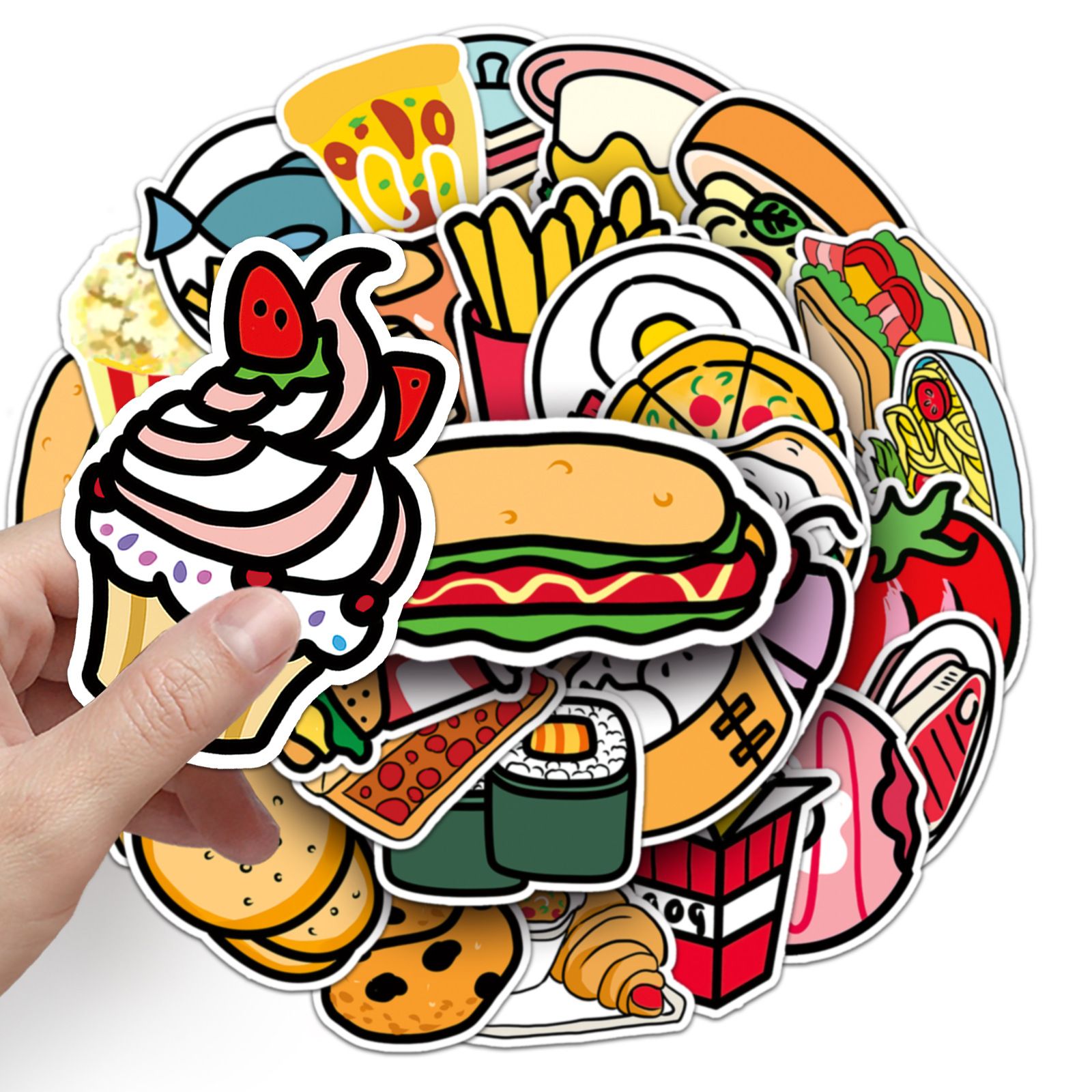 50 Packs Sushi Roll Rice Stickers Water Bottles Laptop Phone Computer Guitar view 5