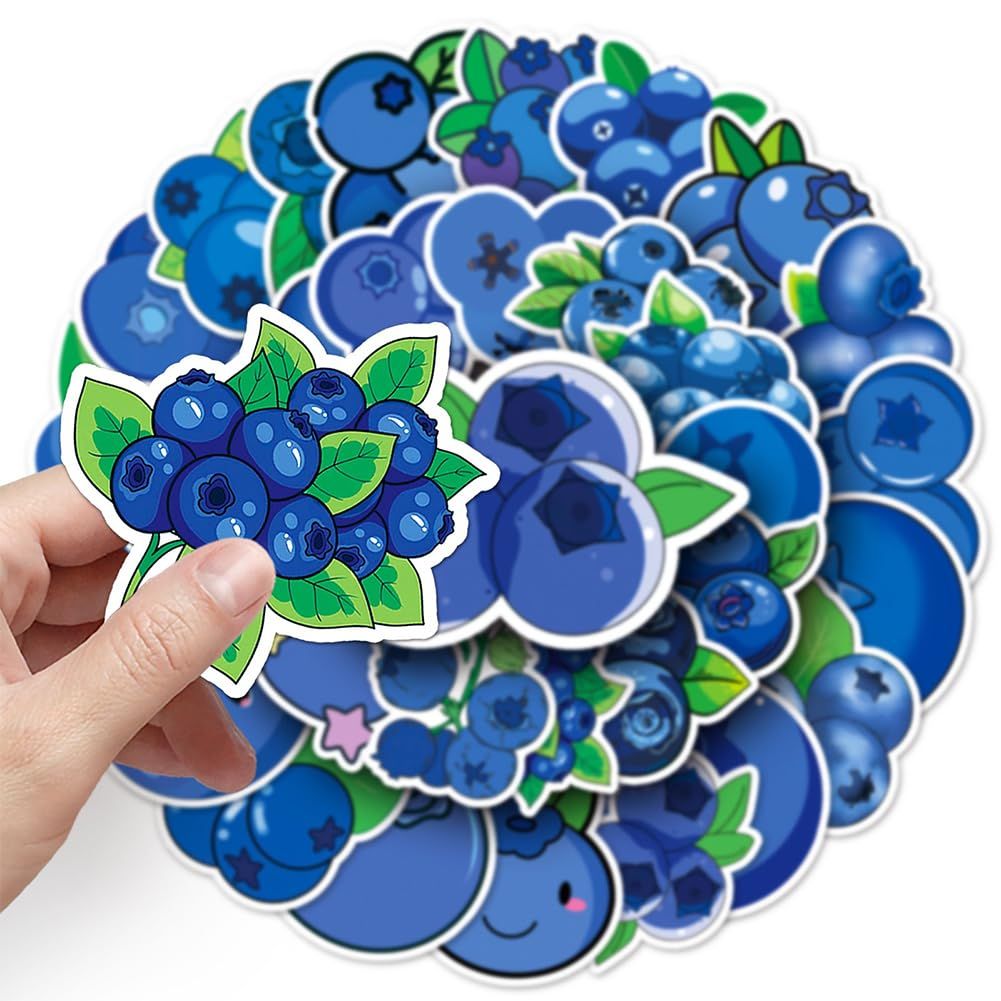 50Pcs Blueberry Stickers Waterproof Vinyl Decals for Adult Teen Kids Cup Water view 4