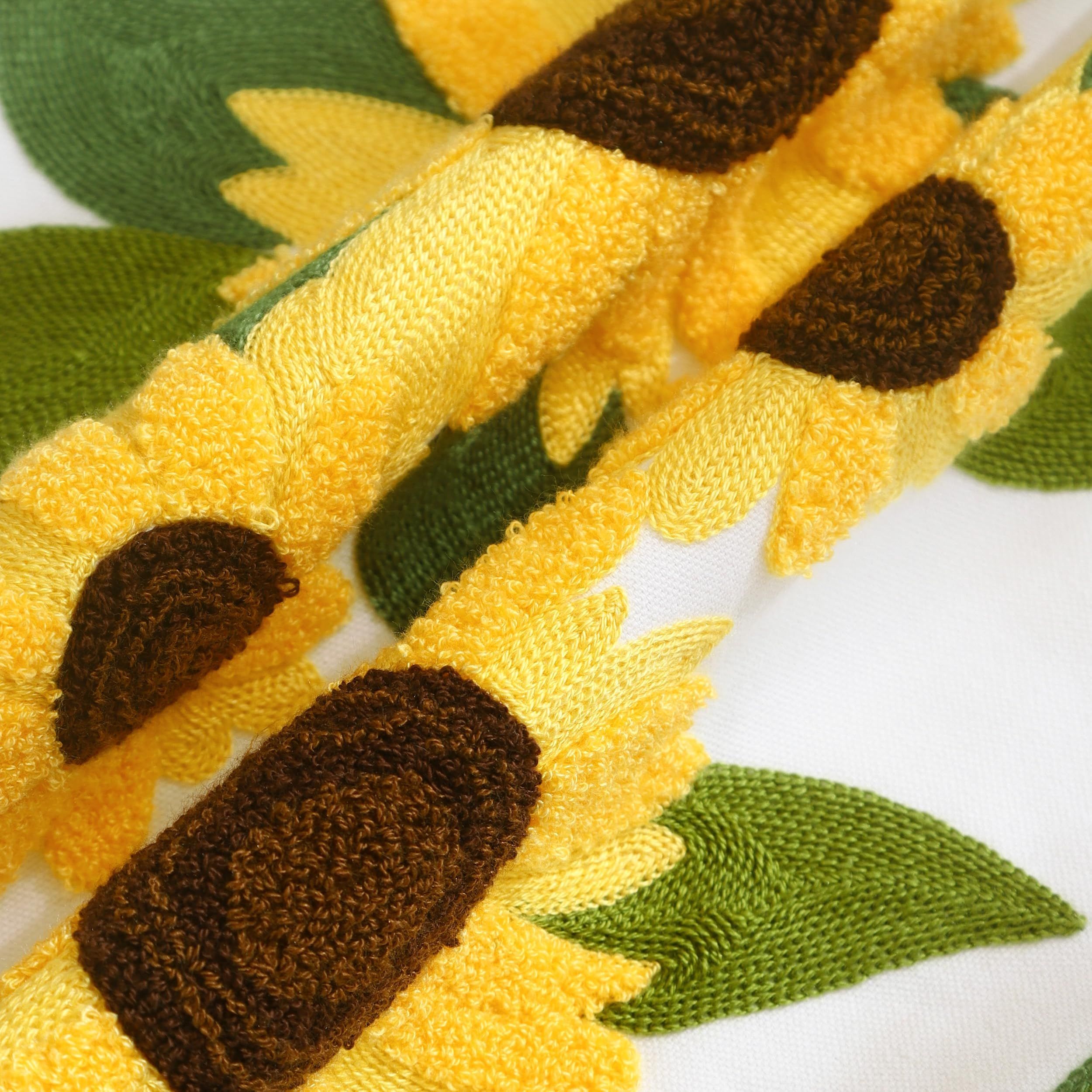 Embroidered Throw Pillow Covers 18x18 inch Pack of 2 Cute Sunflower Decorative view 2