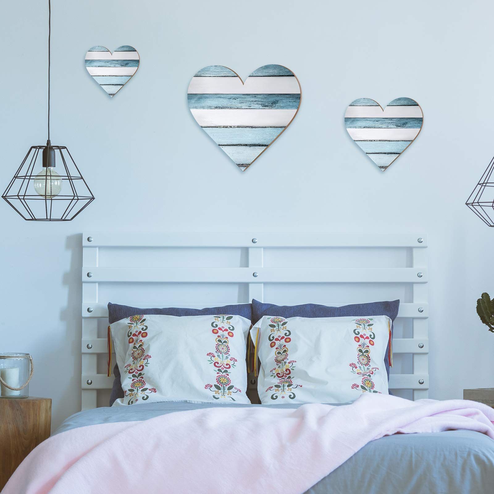 3 Pcs Heart Shaped Wood Sign Buffalo Plaid Decor for Kitchen Bedroom Bathroom view 4