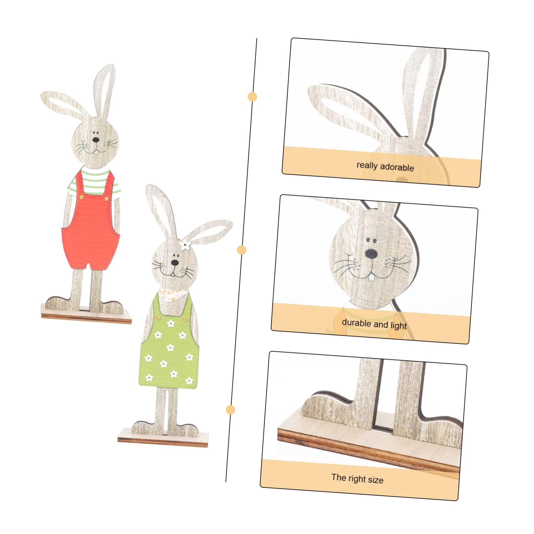 1 Pair Rabbit Ornament Rustic Home Decor Rustic Decorations Country Home Decor view 5