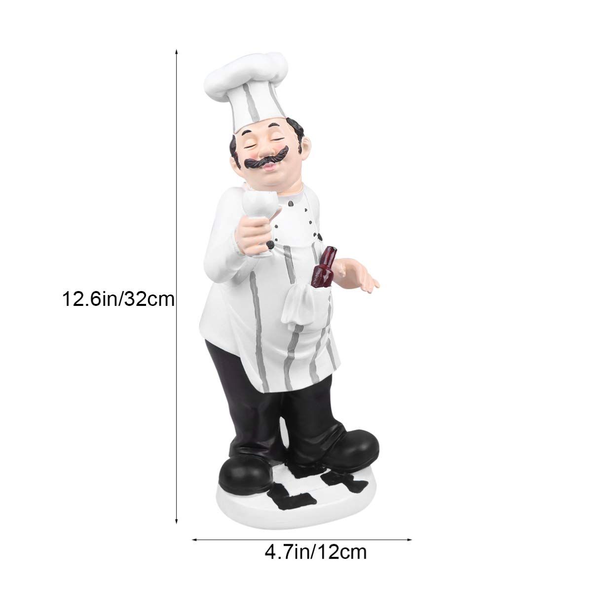 French Chef Chef Collectible Statues Resin Chef Home Countertop Table view 3