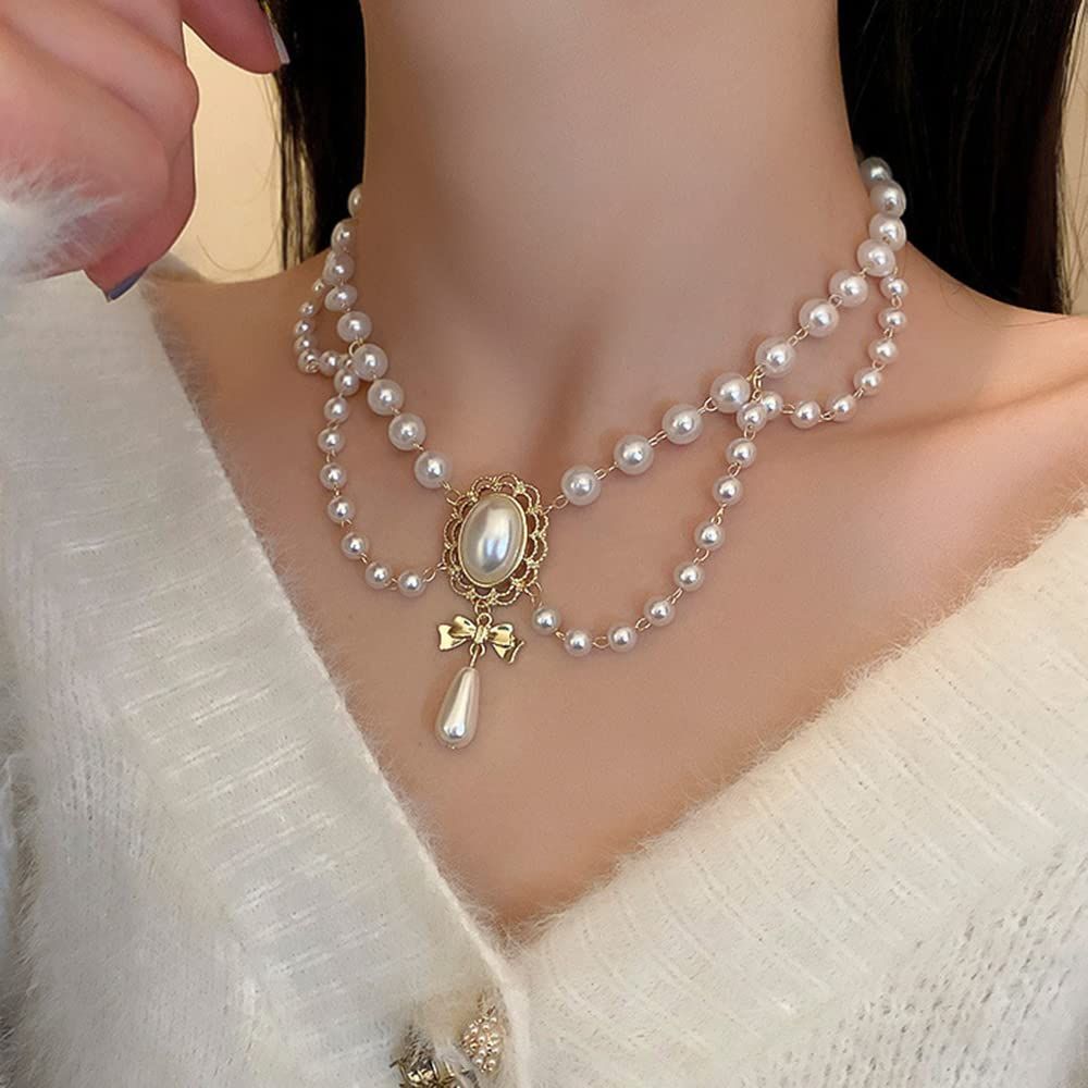 Pearl Necklaces for Women Chunky Pearl Necklaces Big Pearl Necklaces view 2