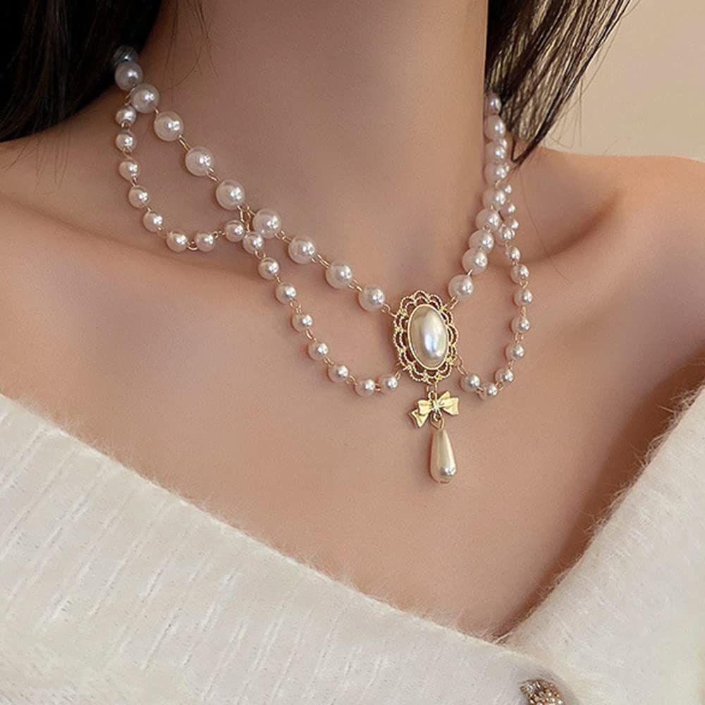 Pearl Necklaces for Women Chunky Pearl Necklaces Big Pearl Necklaces view 3