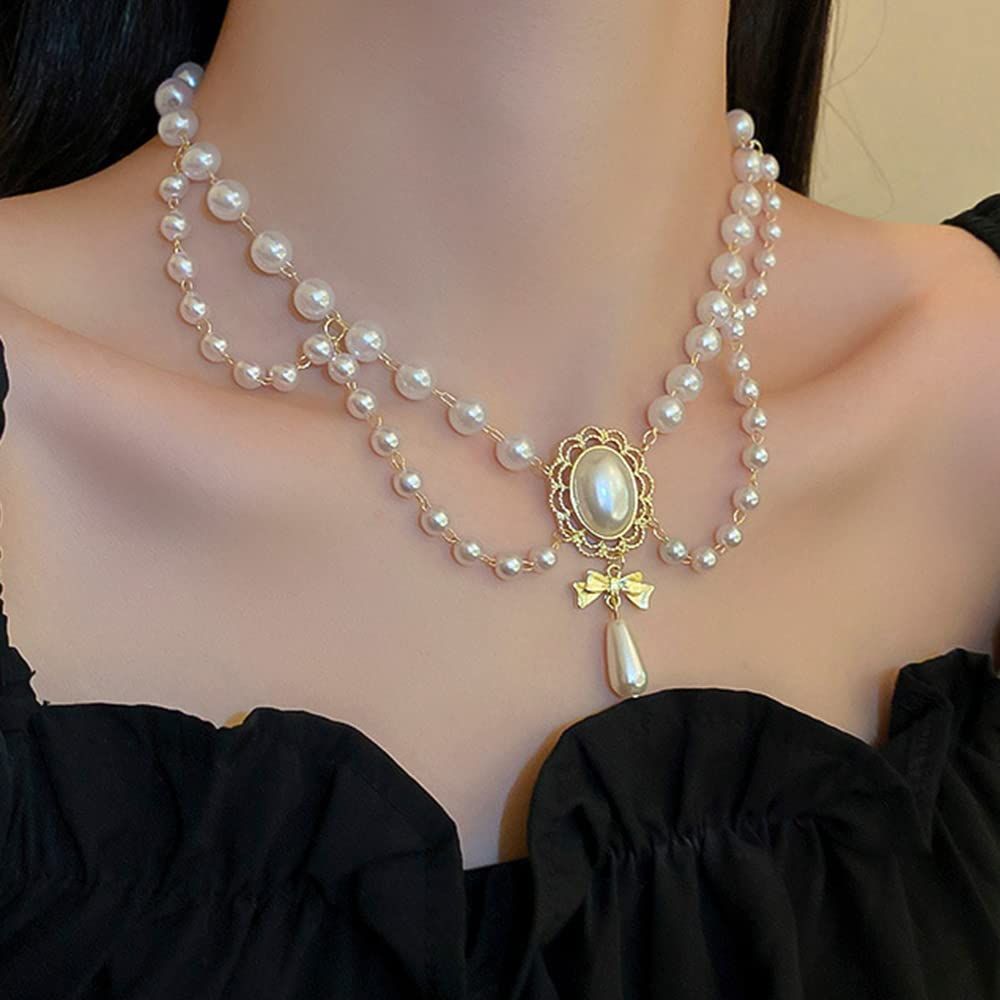 Pearl Necklaces for Women Chunky Pearl Necklaces Big Pearl Necklaces view 5