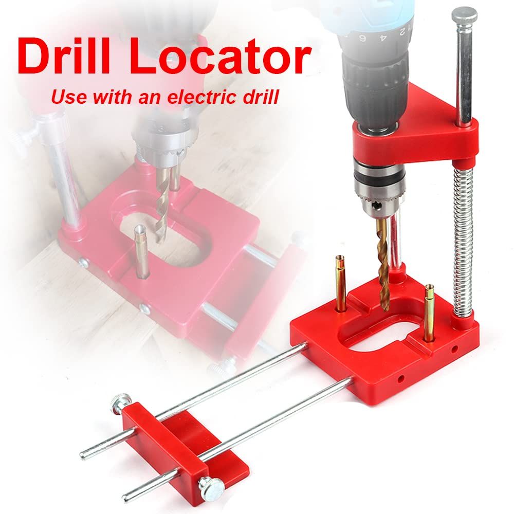 Red Convenient Drilling Locator Cabinet Hardware Woodworking Drilling Precise view 3