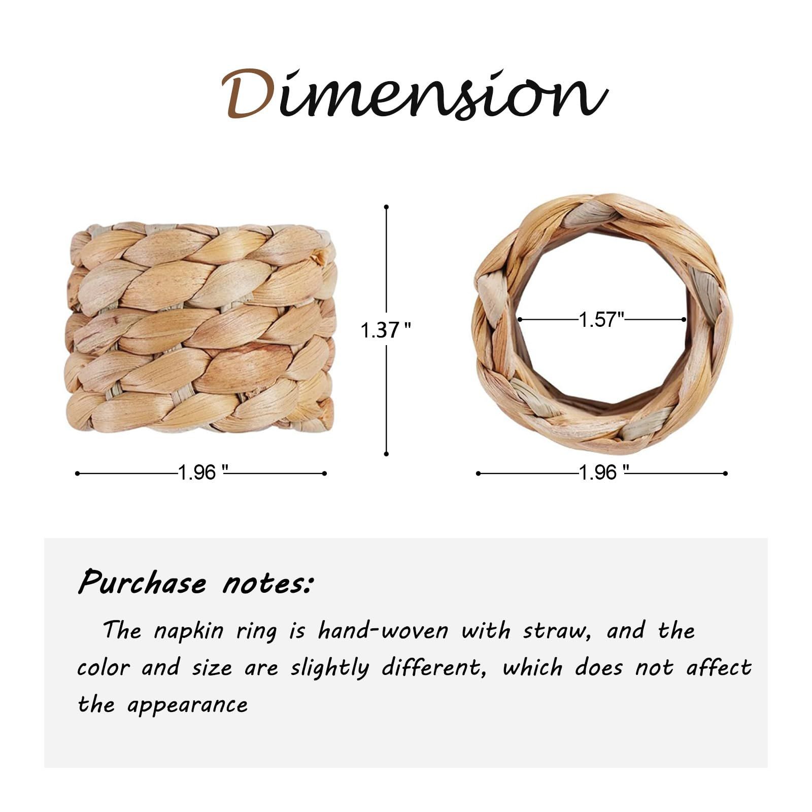 Rings Set of 12, Farmhouse Napkin Rings Table Decor Handmade by Natural Water view 4