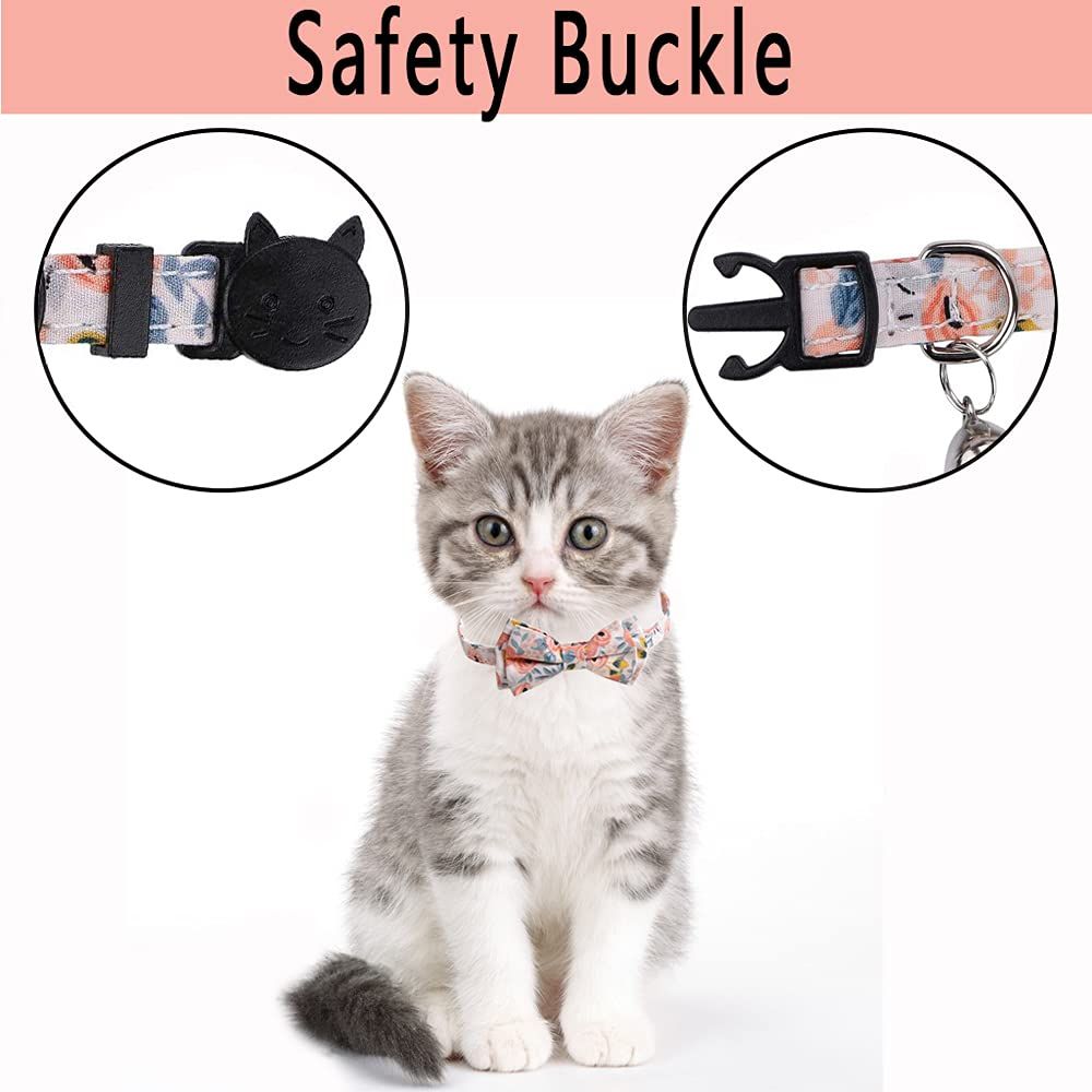 2 Pcs Sets Cat Collar Bandana Bells Set view 4