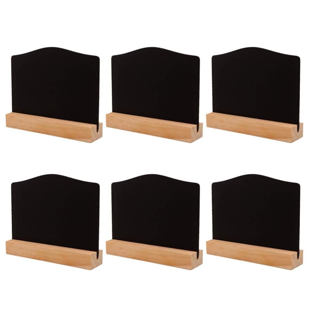 10pcs Mini Chalkboard Signs with Base Erasable Double Sided Chalkboards Wood view 2