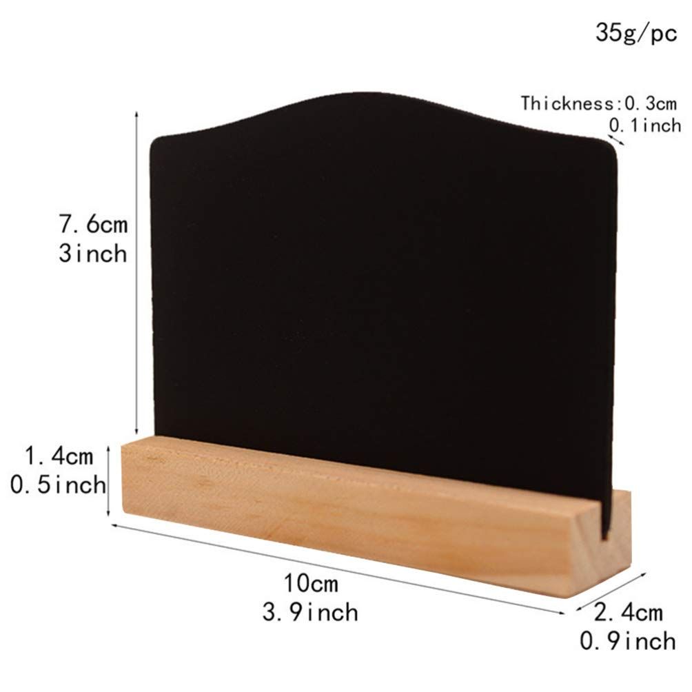 10pcs Mini Chalkboard Signs with Base Erasable Double Sided Chalkboards Wood view 3