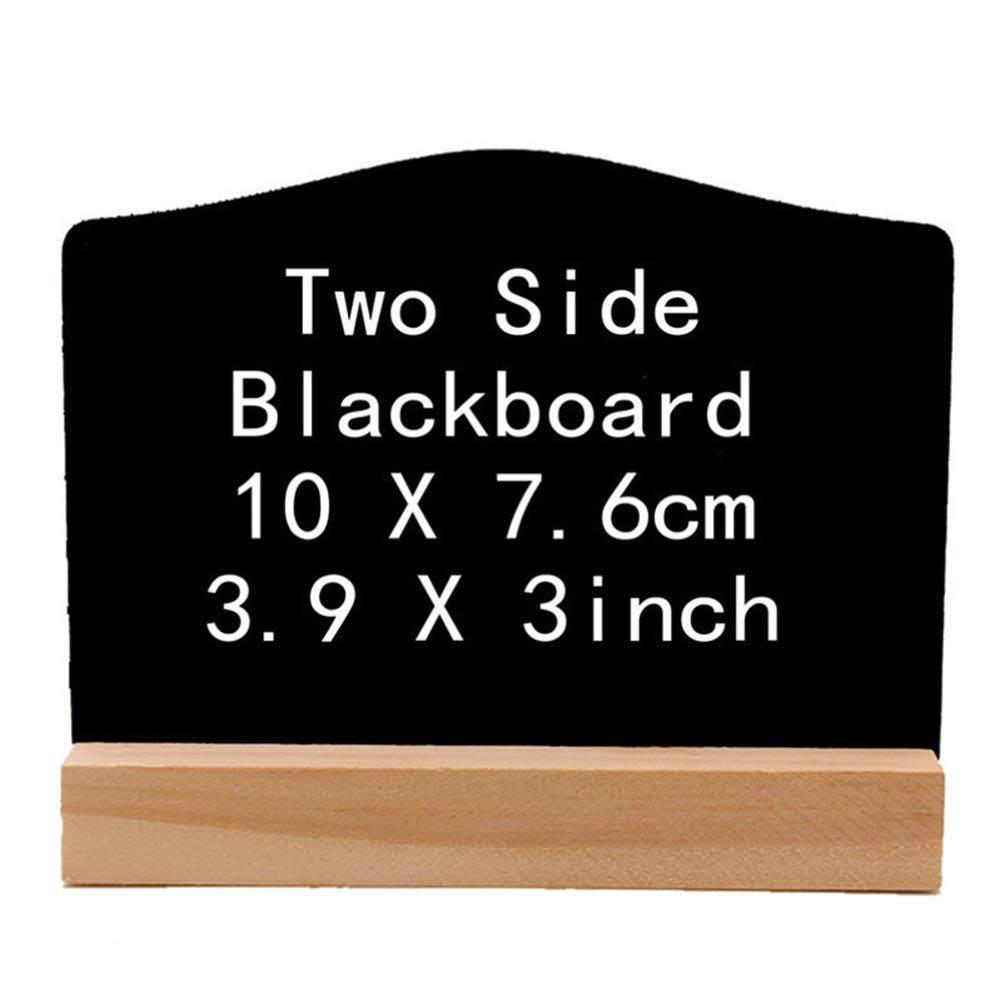 10pcs Mini Chalkboard Signs with Base Erasable Double Sided Chalkboards Wood view 4