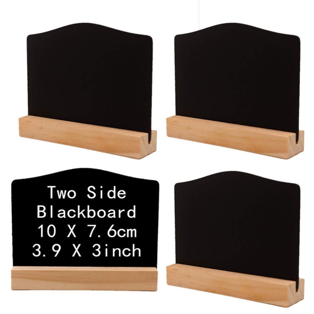 10pcs Mini Chalkboard Signs with Base Erasable Double Sided Chalkboards Wood view 5