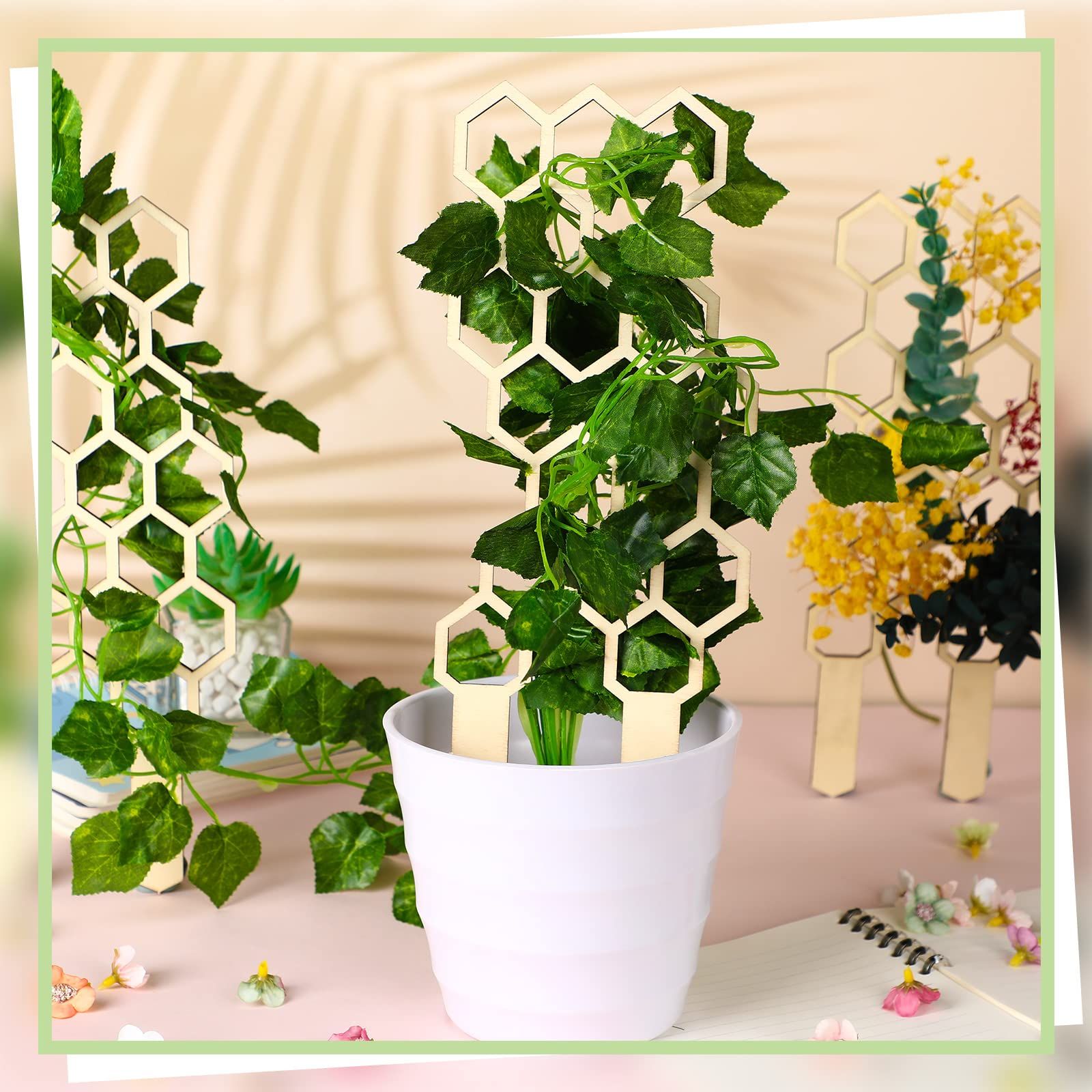 Small Wooden Trellis for Potted Climbing Plants 11.8 Inches Trellis Starter view 5