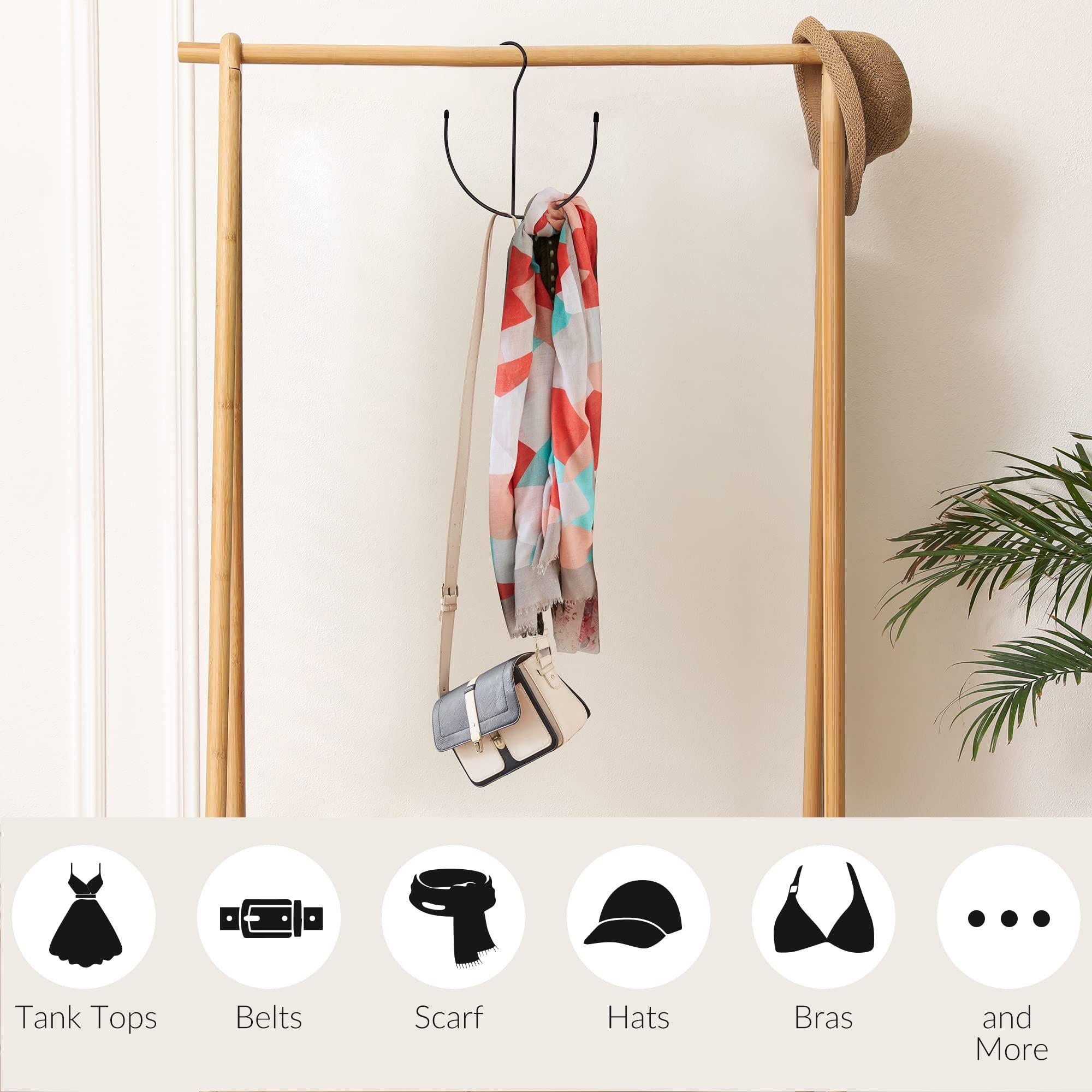 Belt Hangers, Belt Rack Black Closet Accessories Organizers, Closet Organizer view 5