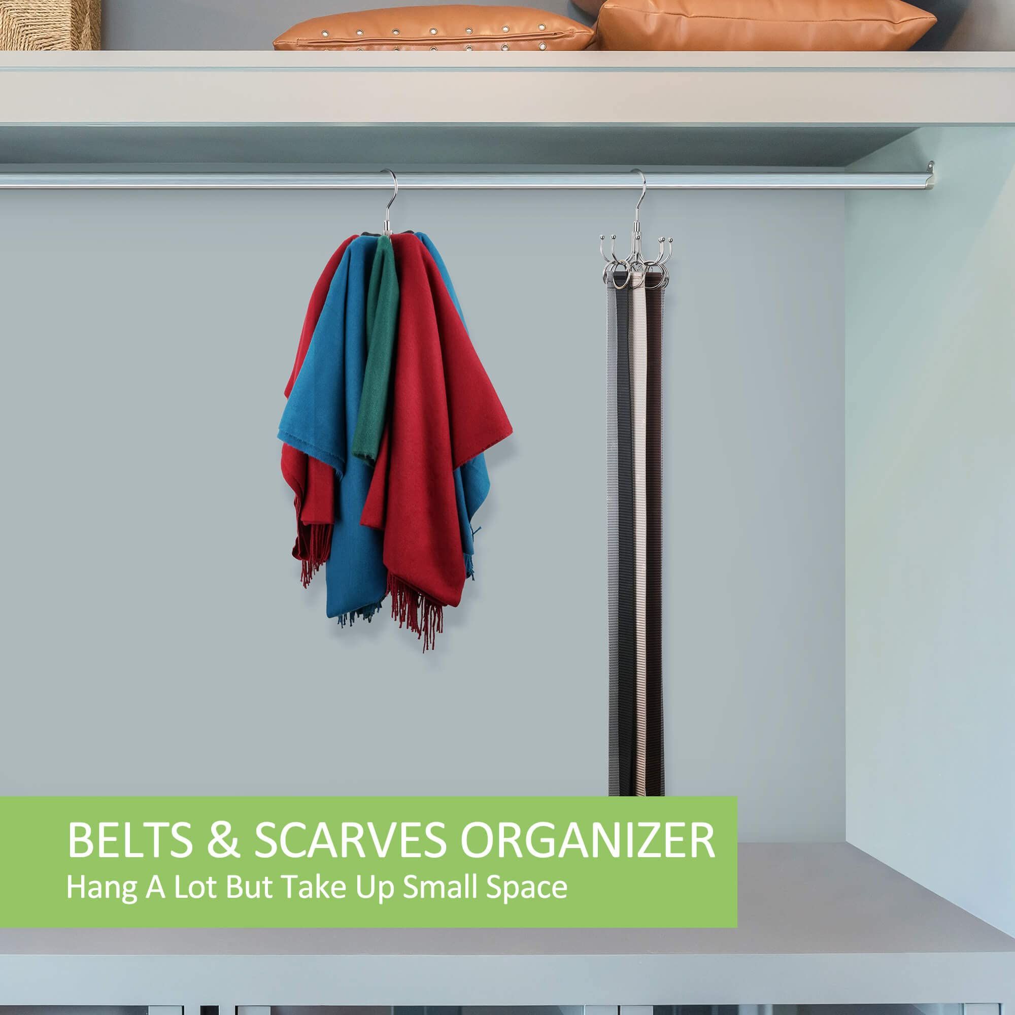 Belt Hanger, Rotatable Belt Organizer for Closet, Accessories Rack, Space view 2