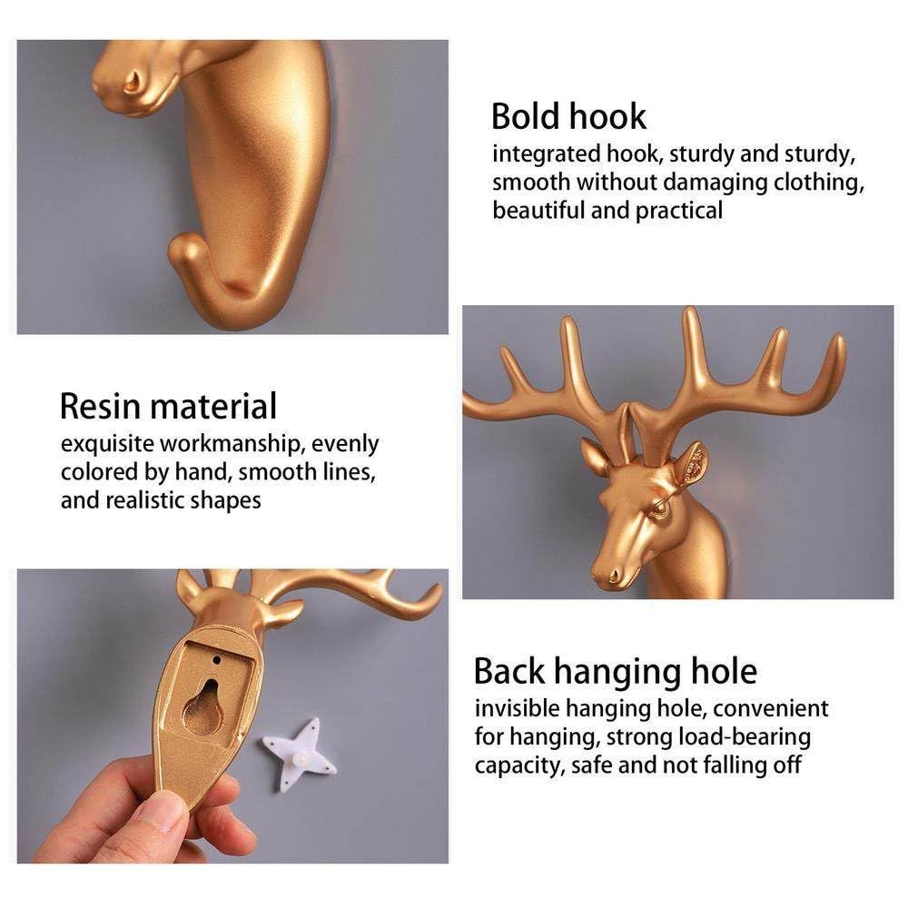 Animal Head Hook Vintage Deer Head Animal for Hanging Clothes Hat Scarf Key view 5