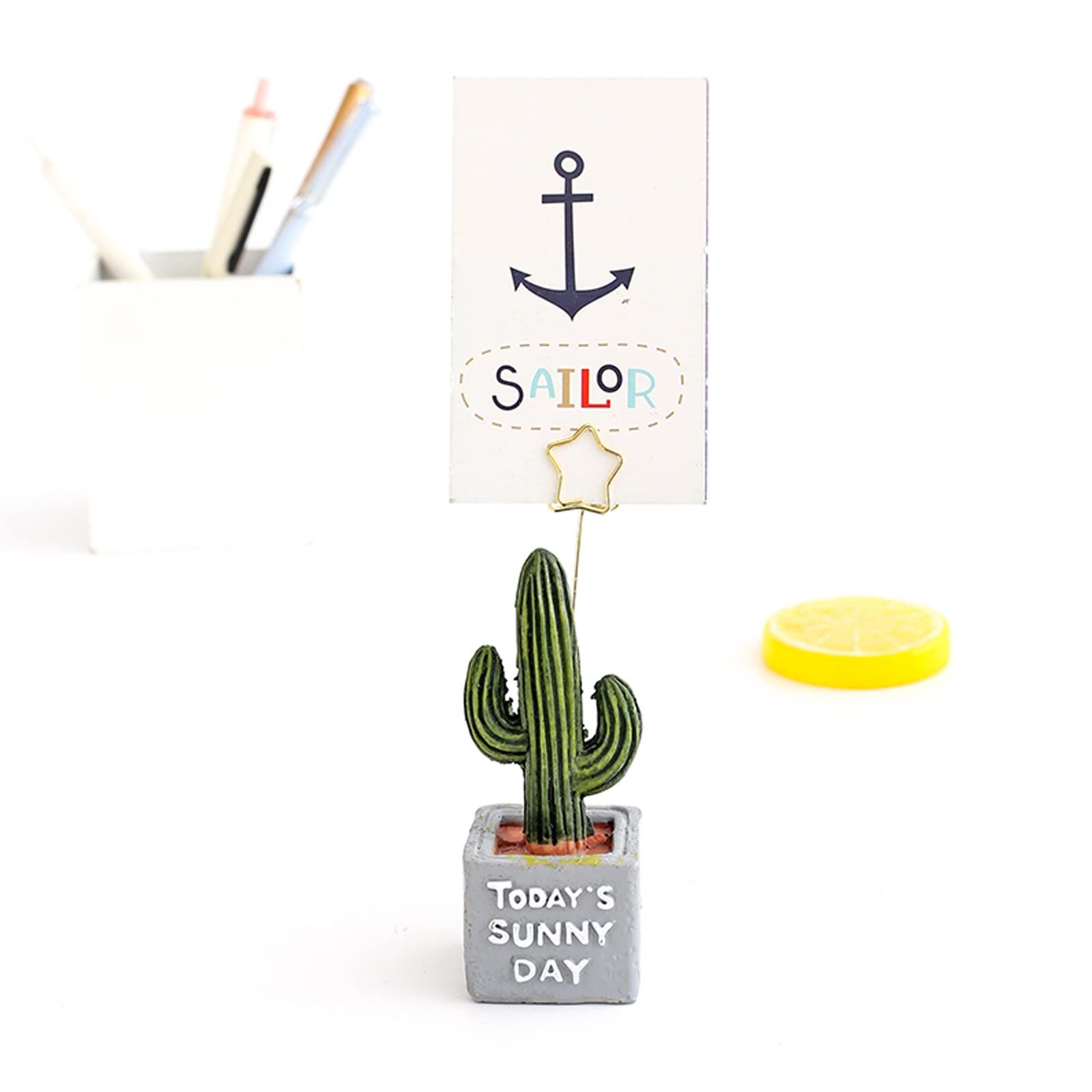 6 pcs Cute Flower Table Card Memo Holder Stand view 2