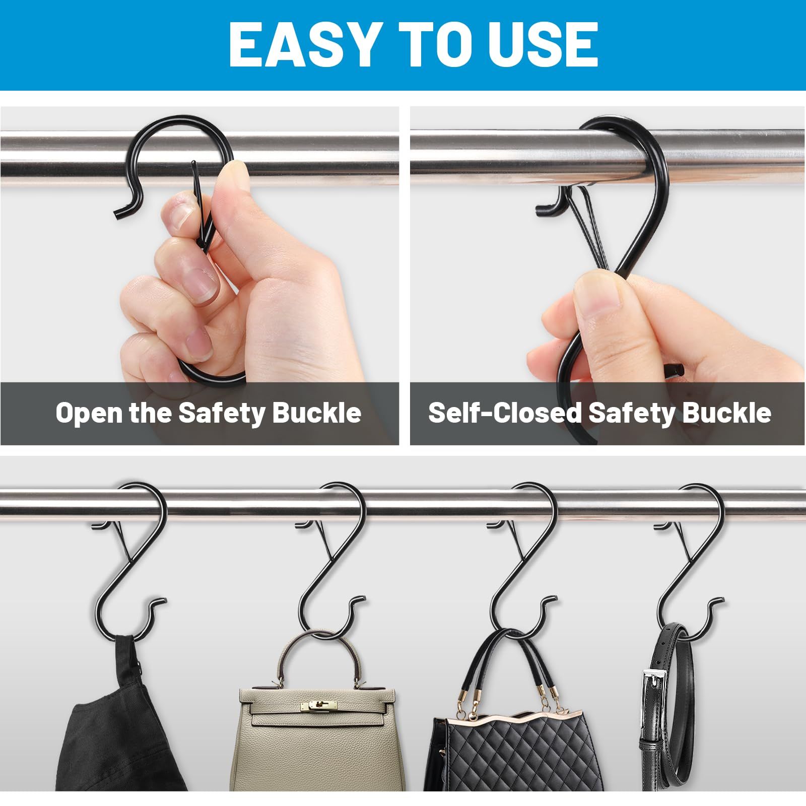 17 Pcs S Hooks for Hanging Safety Buckle view 4