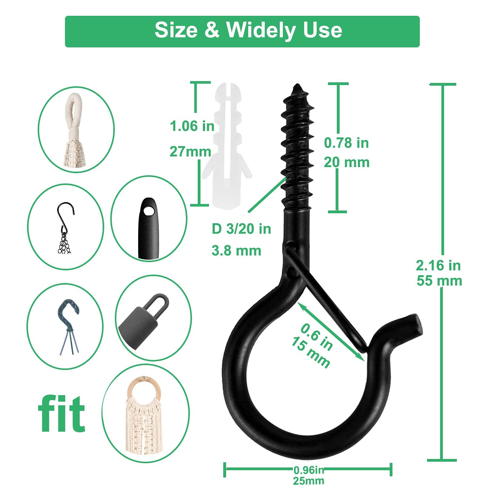 20 PCS Screw in Hooks for Outdoor String Lights view 5