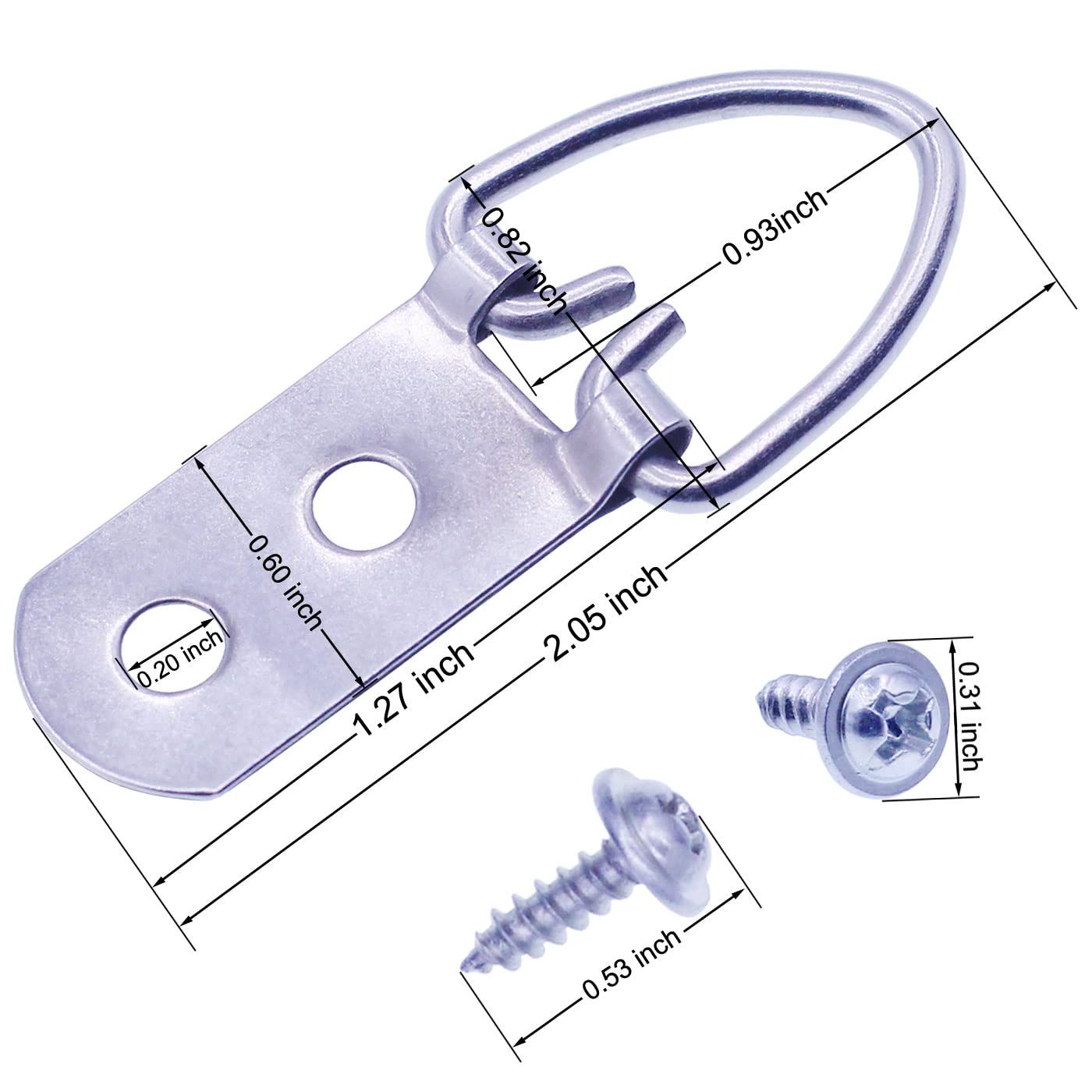 Heavy Duty D-Ring Picture Hangers with Screws view 2