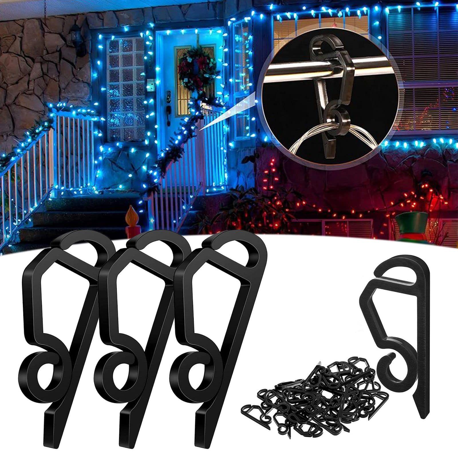 120 Pcs Light Clips Outside Gutter Hooks - Plastic Holiday Gutter Light view 3