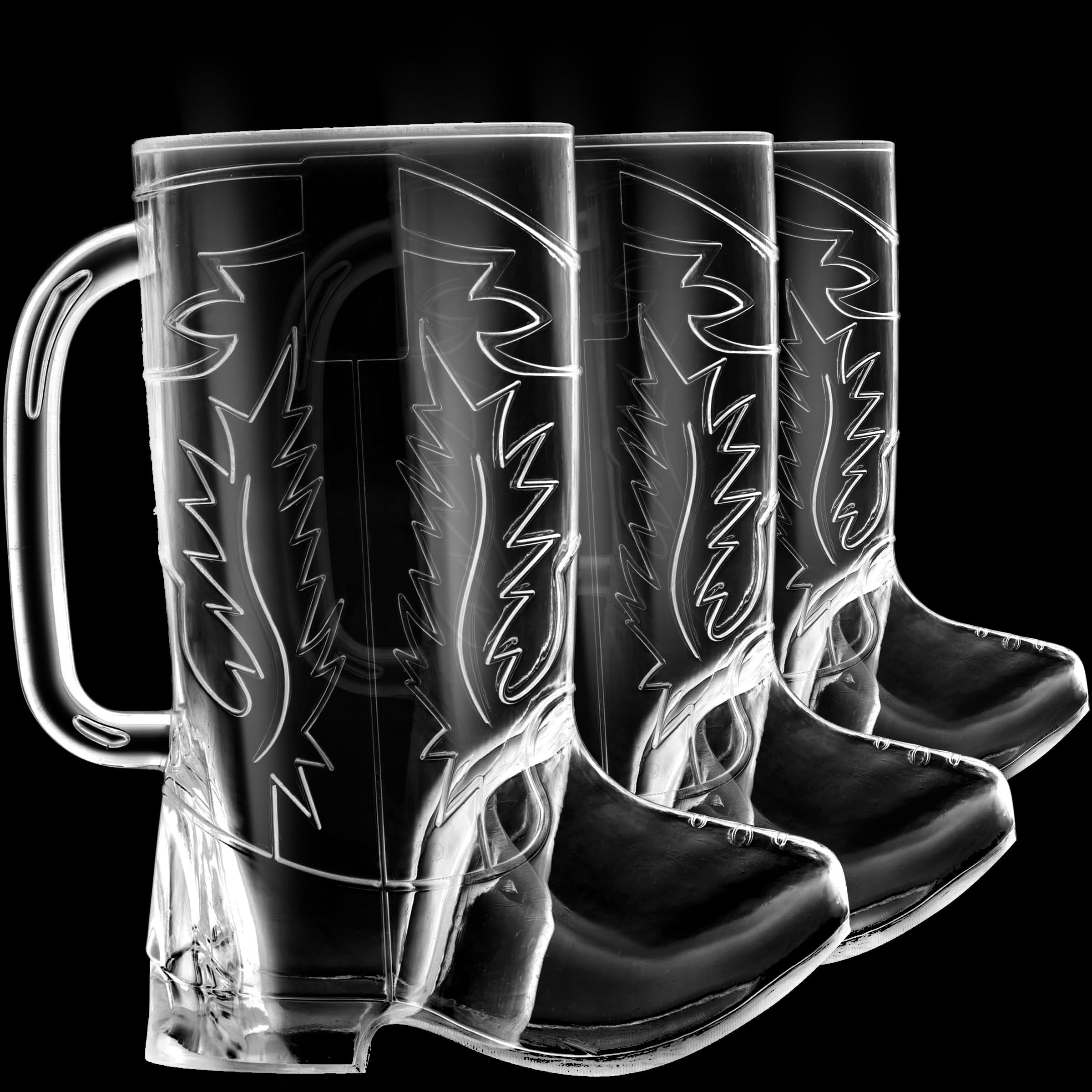 Cowboy Boot Cups - (Pack of 6) 17oz Cowboy and Cowgirl Drink Mugs view 3
