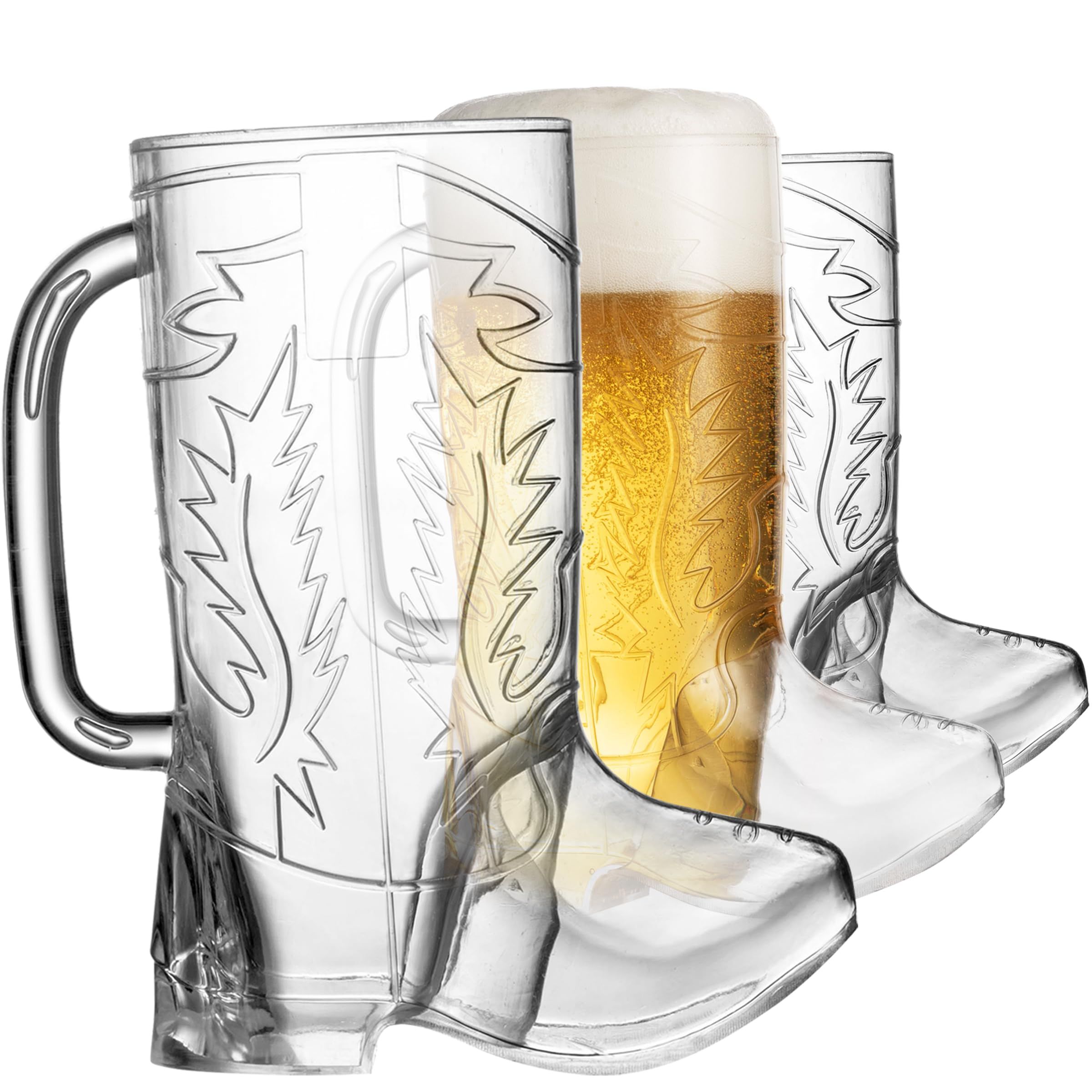 Cowboy Boot Cups - (Pack of 6) 17oz Cowboy and Cowgirl Drink Mugs view 4