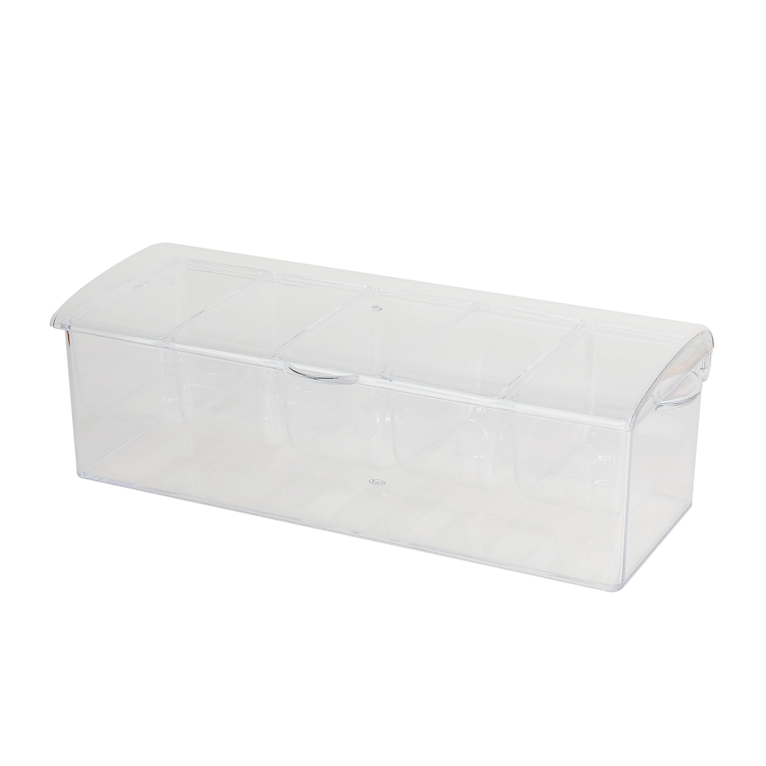 5 Compartment Ice Chilled Condiment Server with Hinged Lid view 4