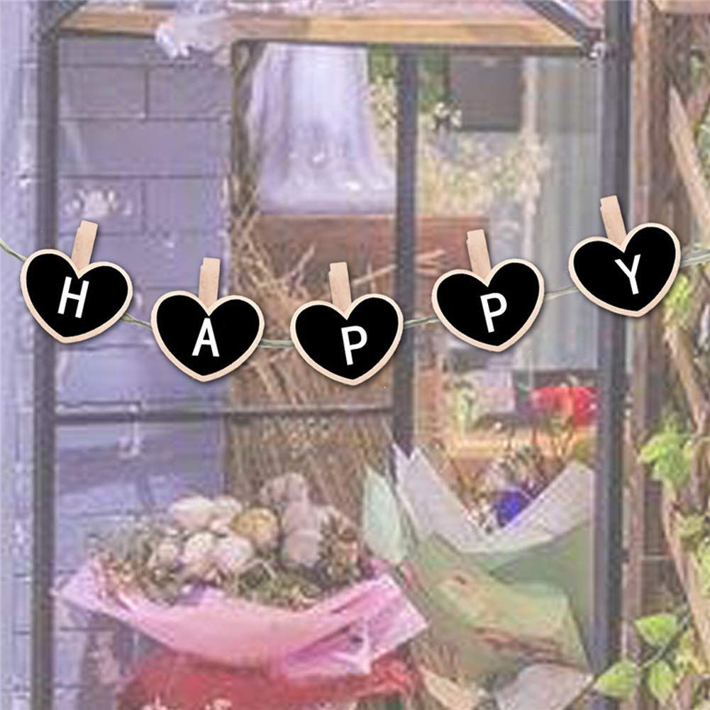 20pcs Mini Heart-Shaped Chalkboard Blackboard with Wooden Clip Chalkboard Tags view 3