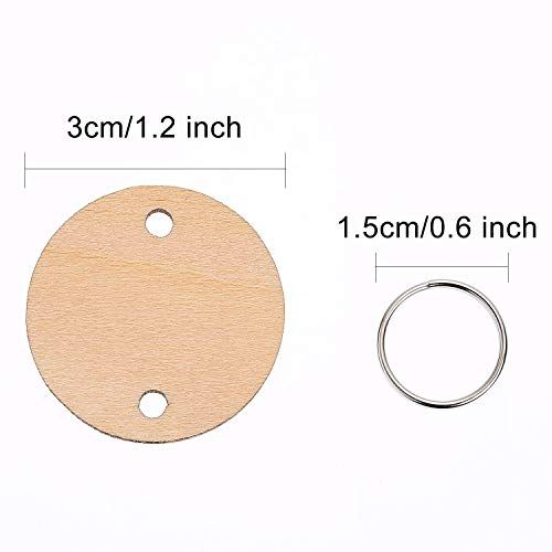 100 Pieces Round Wooden Discs with Holes Birthday Board Tags and 100 Pieces 15 view 3