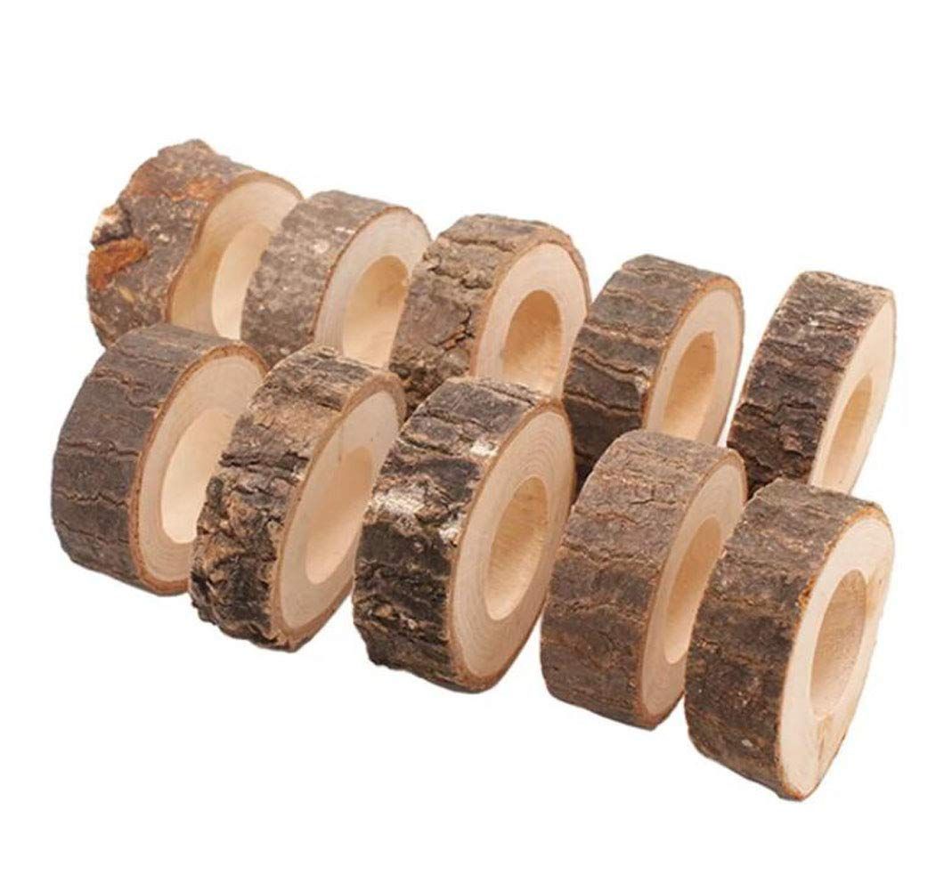 Wooden Napkin Rings Buckle - 10 Pcs Rustic Buckle Holder Decoration Adornment view 4