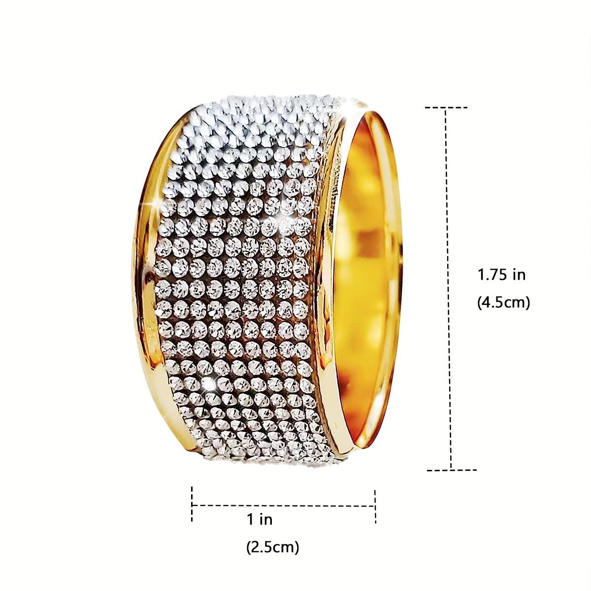 Silver Diamond Glod Napkin Rings Set of 6 view 5