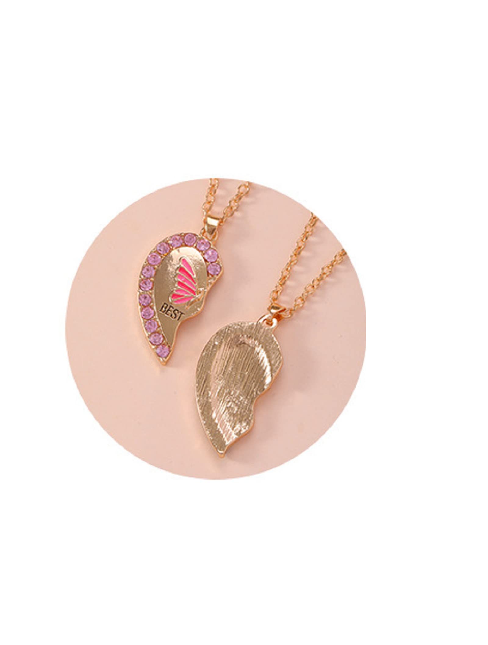 Friend Necklaces for 2 Girls BFF Heart Necklace Pendant Jewelry Set for view 5