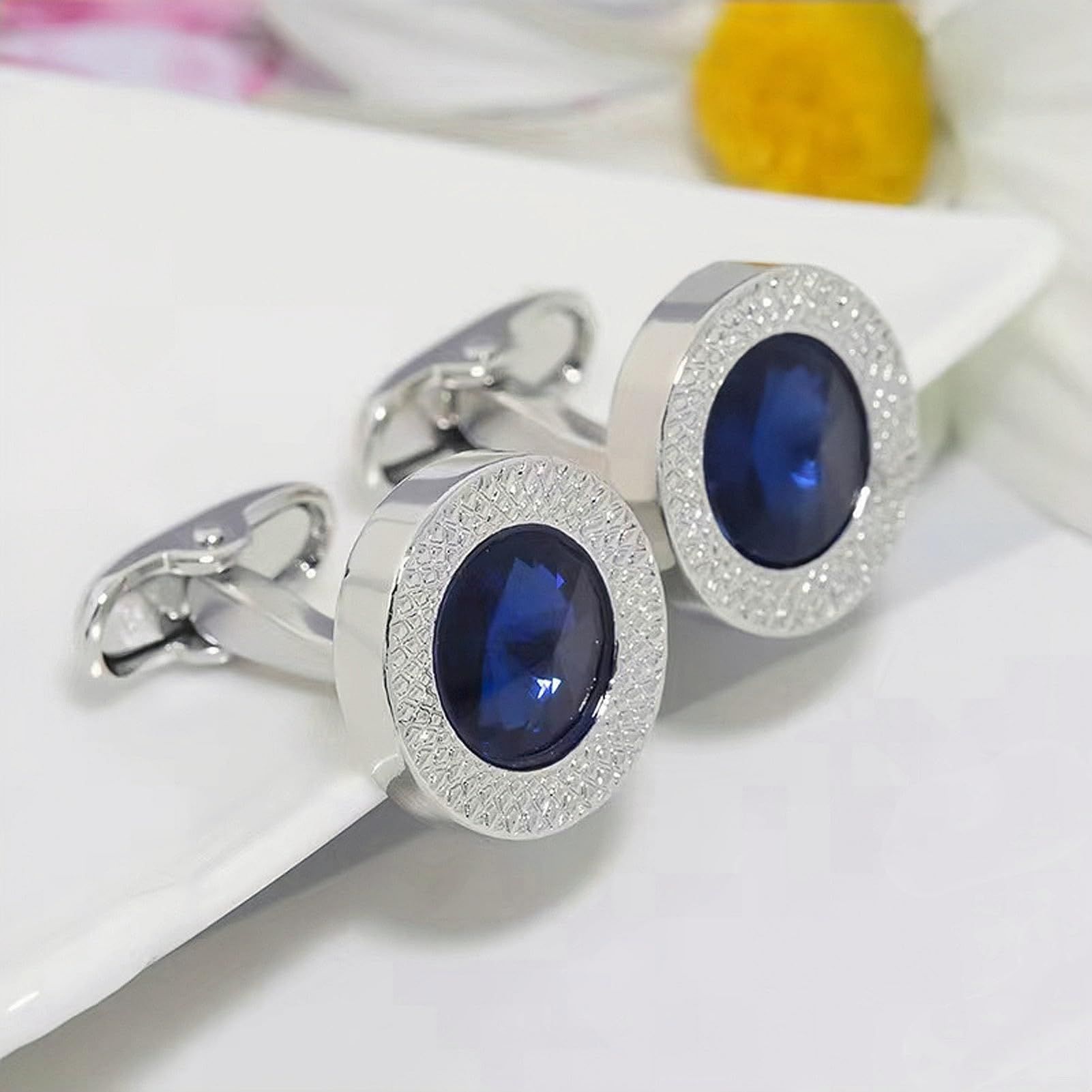 4 Pairs cufflinks set,fashion Cufflinks set for men Women Tuxedo Shirt Studs view 4