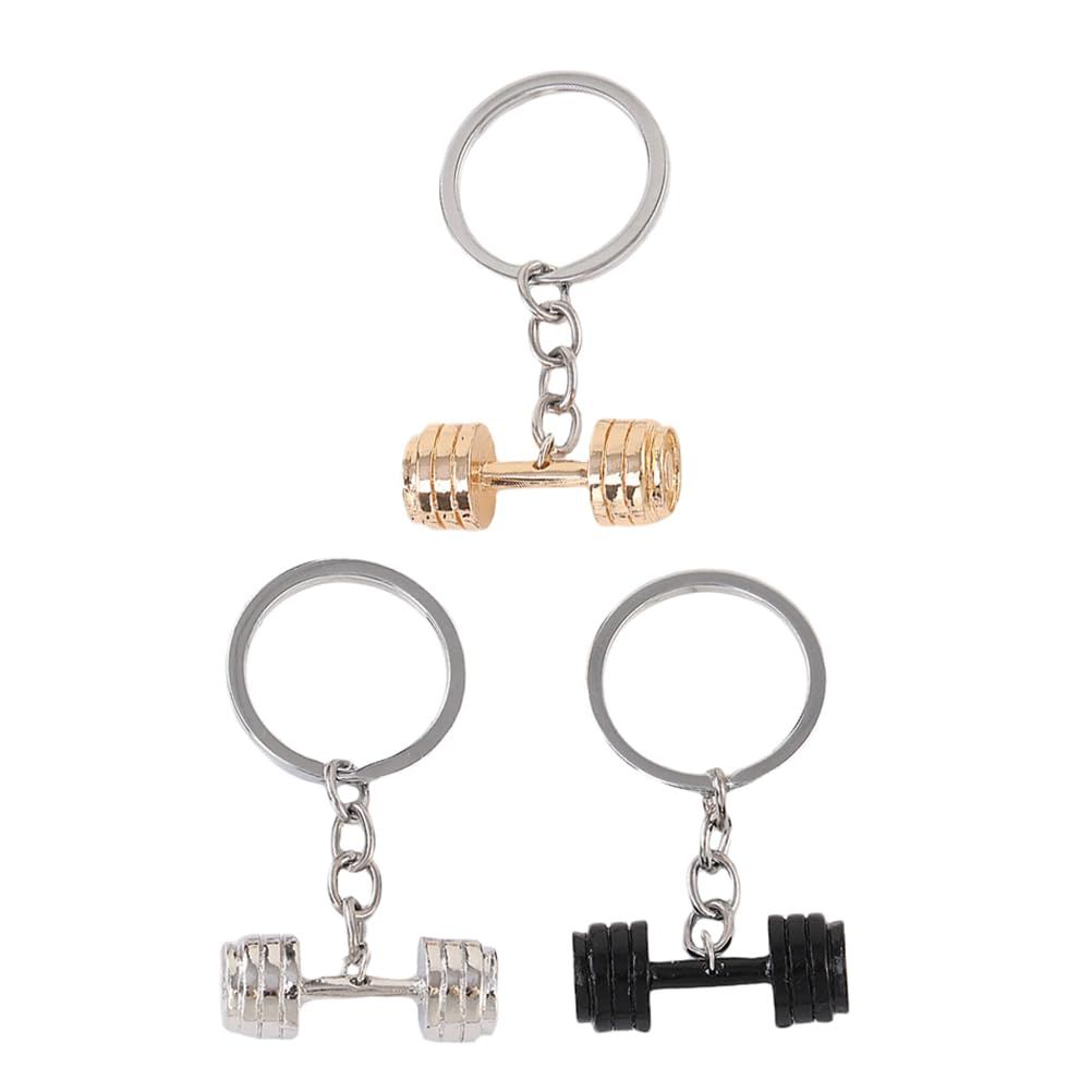 Keychain for Boyfriend Husband Father 3 Pcs Dumbbell Shape Key Chains Birthday
