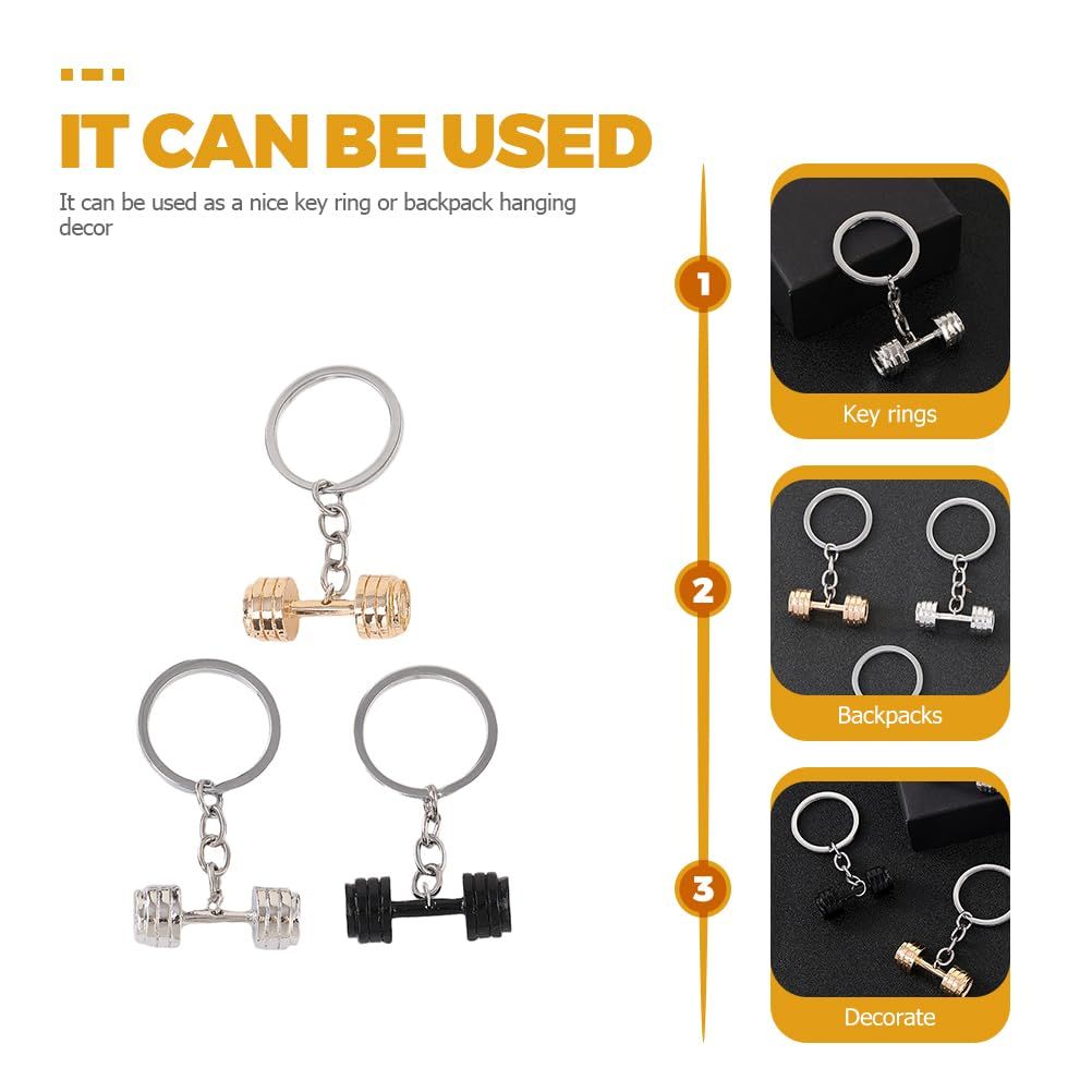 Keychain for Boyfriend Husband Father 3 Pcs Dumbbell Shape Key Chains Birthday view 3