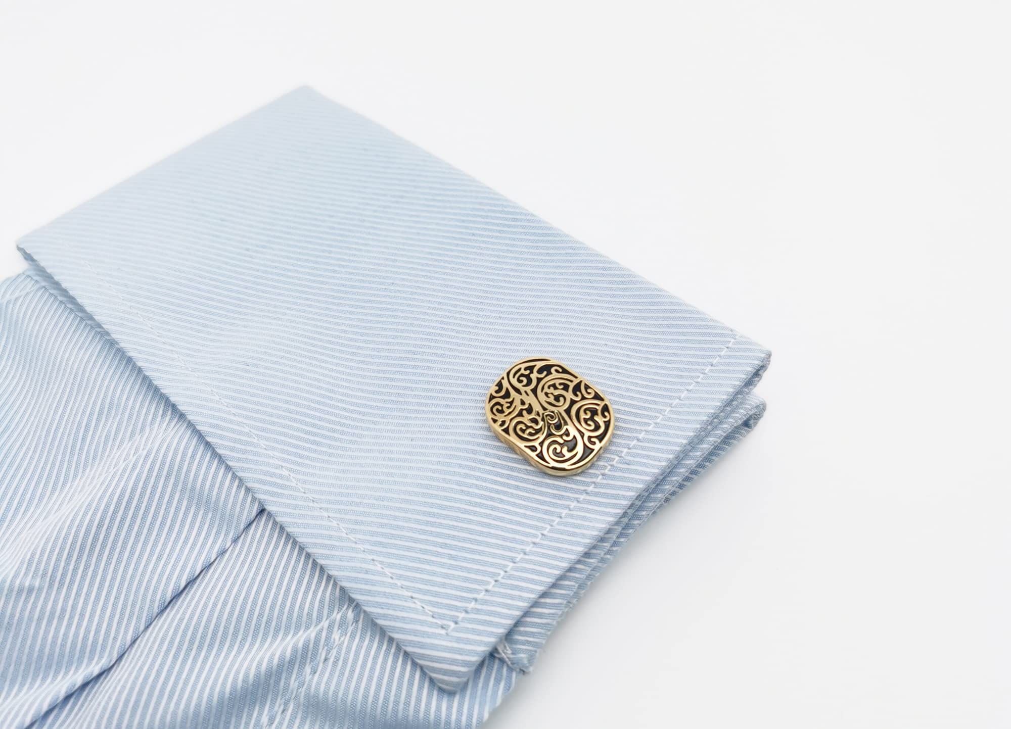 Vintage Roman Lover Pattern Cuff Links in Gift Box Universal Cufflinks for Men view 2