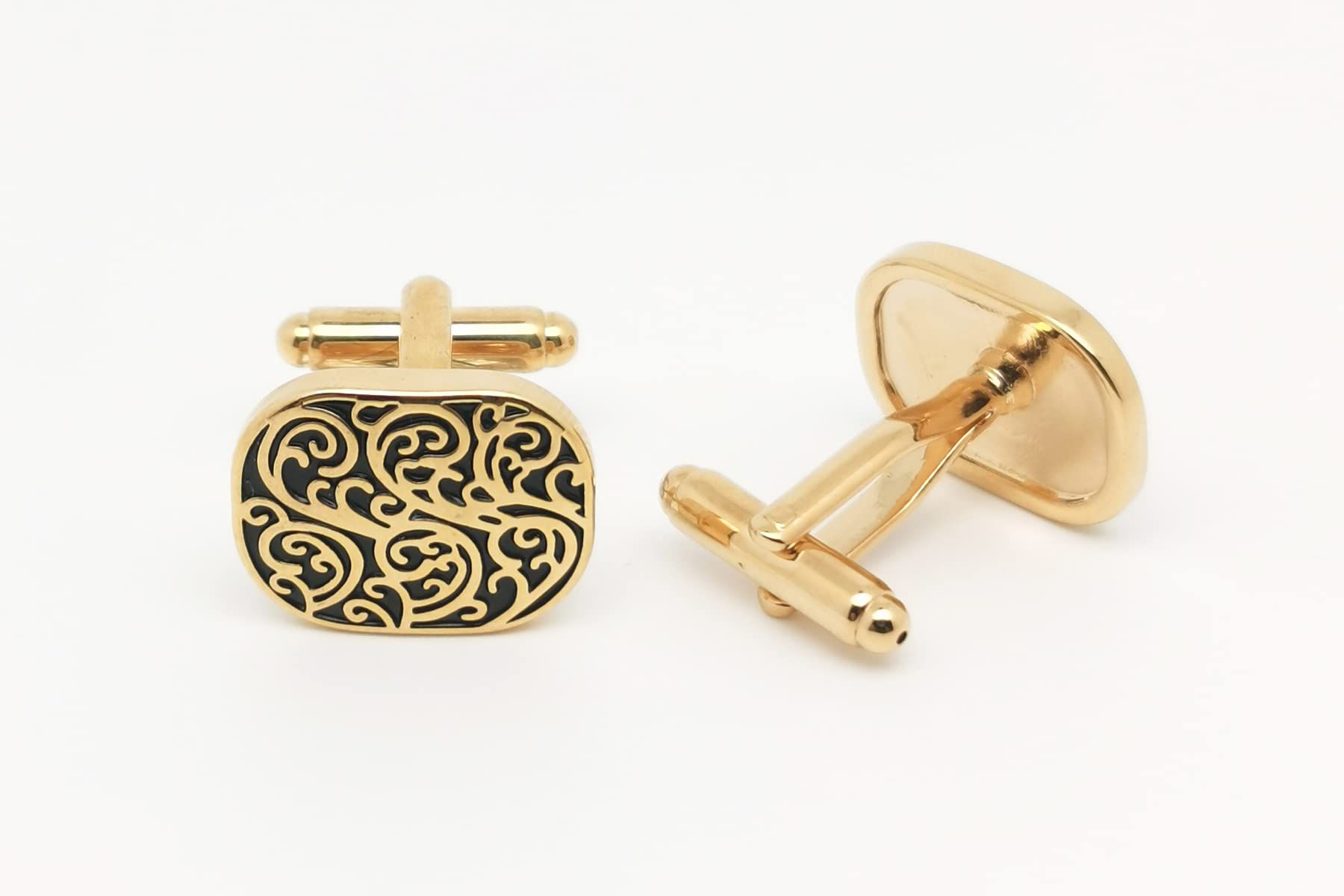 Vintage Roman Lover Pattern Cuff Links in Gift Box Universal Cufflinks for Men view 4