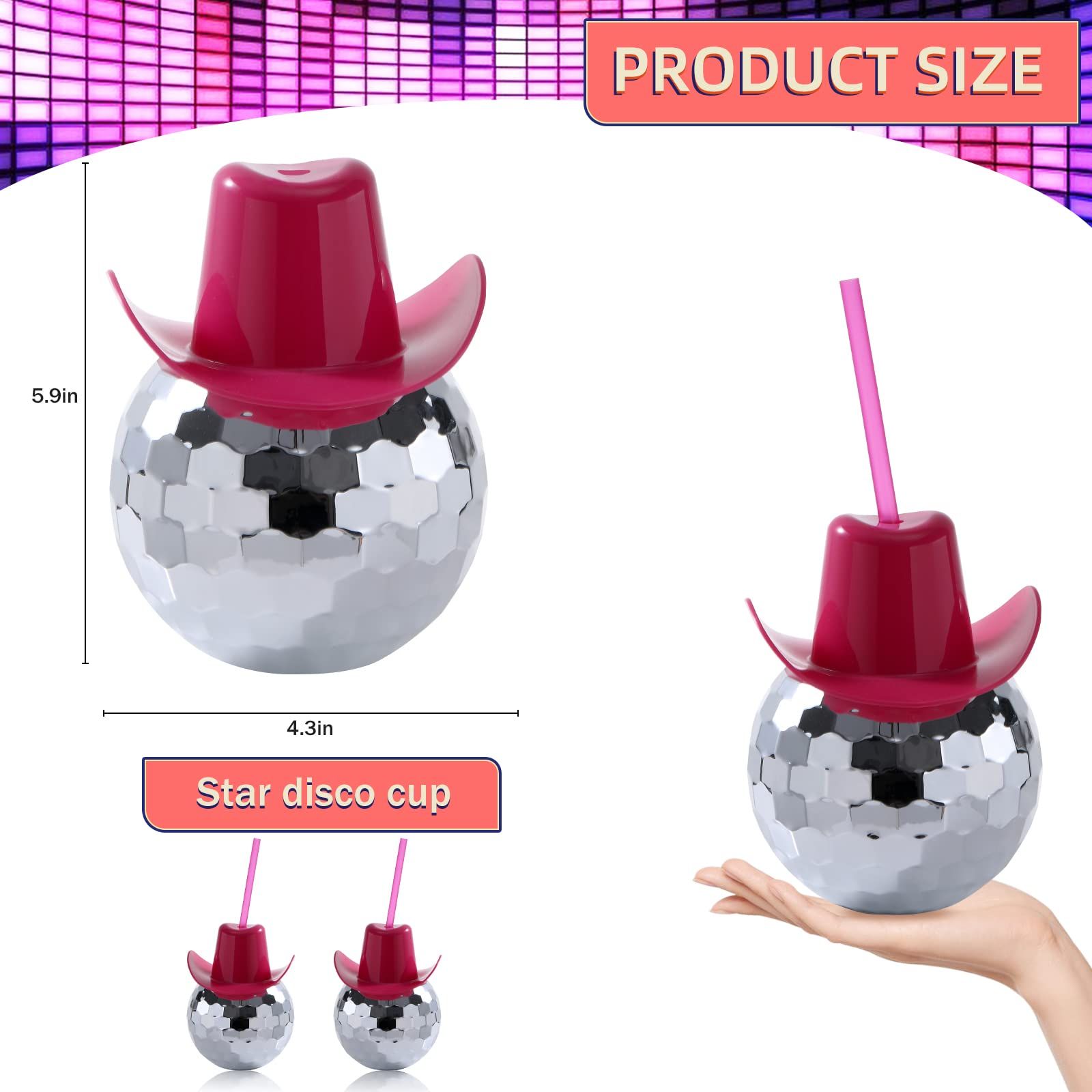 Disco Ball 17 oz Drink Tumbler with Straw view 4