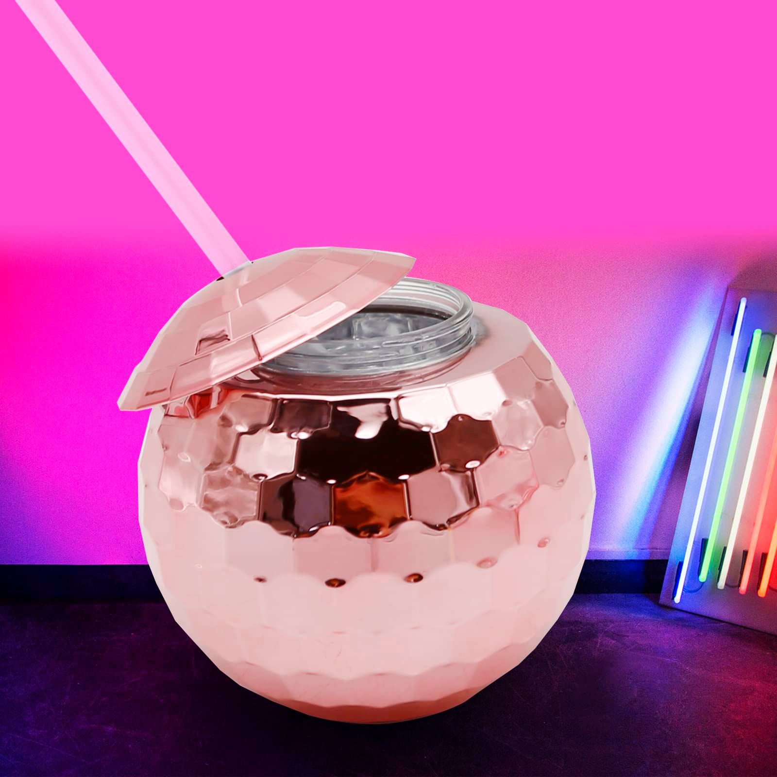 Cups Disco Ball Drink Tumbler 1970s Ball Cups with Lid and Straw view 5