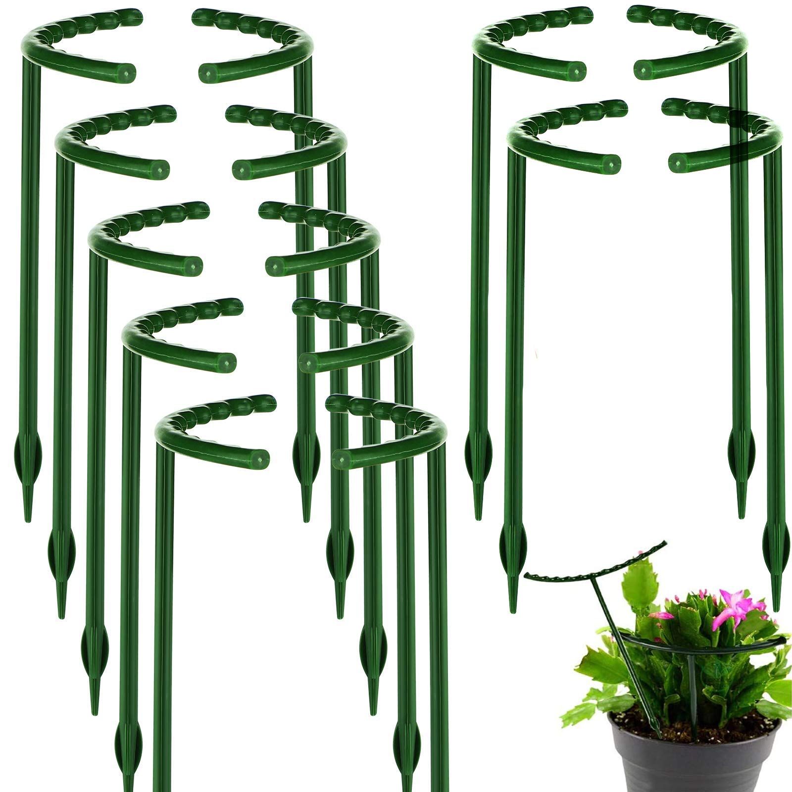 12Pcs Plant Support Plant Stake Half Round Plant Support Ring Garden Flower