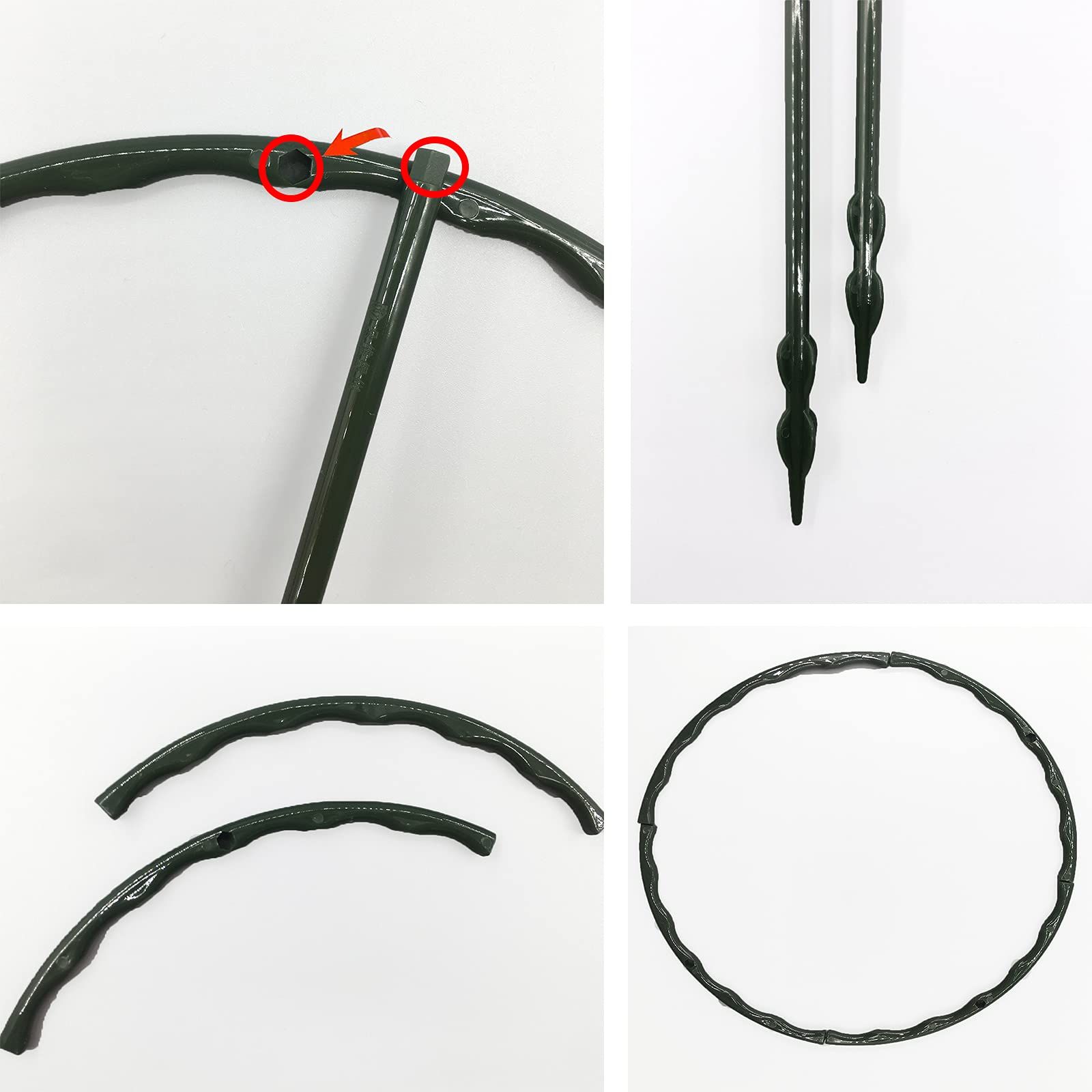12Pcs Plant Support Plant Stake Half Round Plant Support Ring Garden Flower view 3