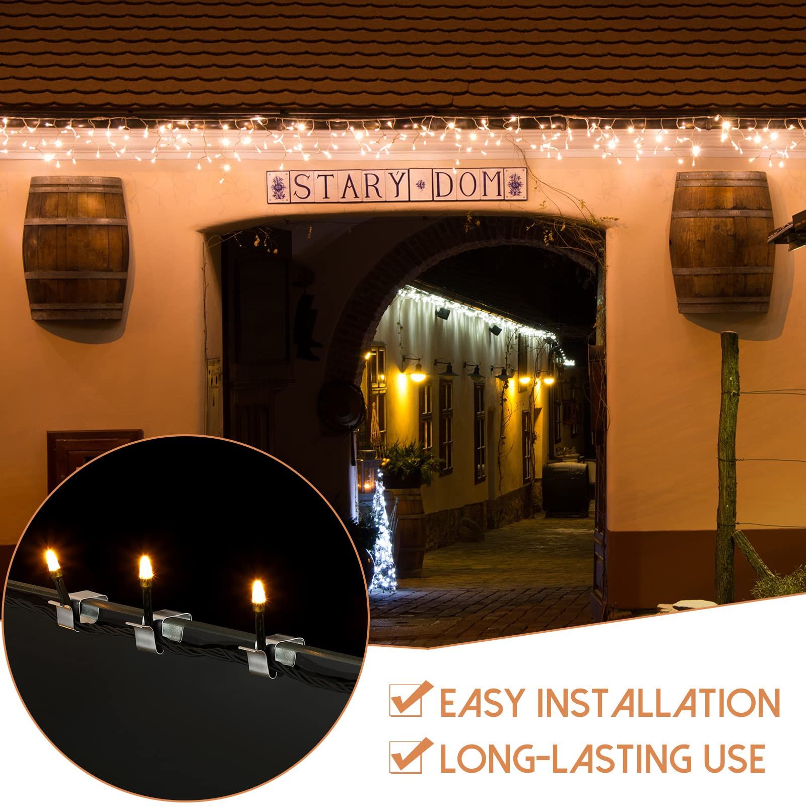 Christmas Lights Gutter Hooks Galvanized Holiday Lights Roof Hooks Christmas view 3