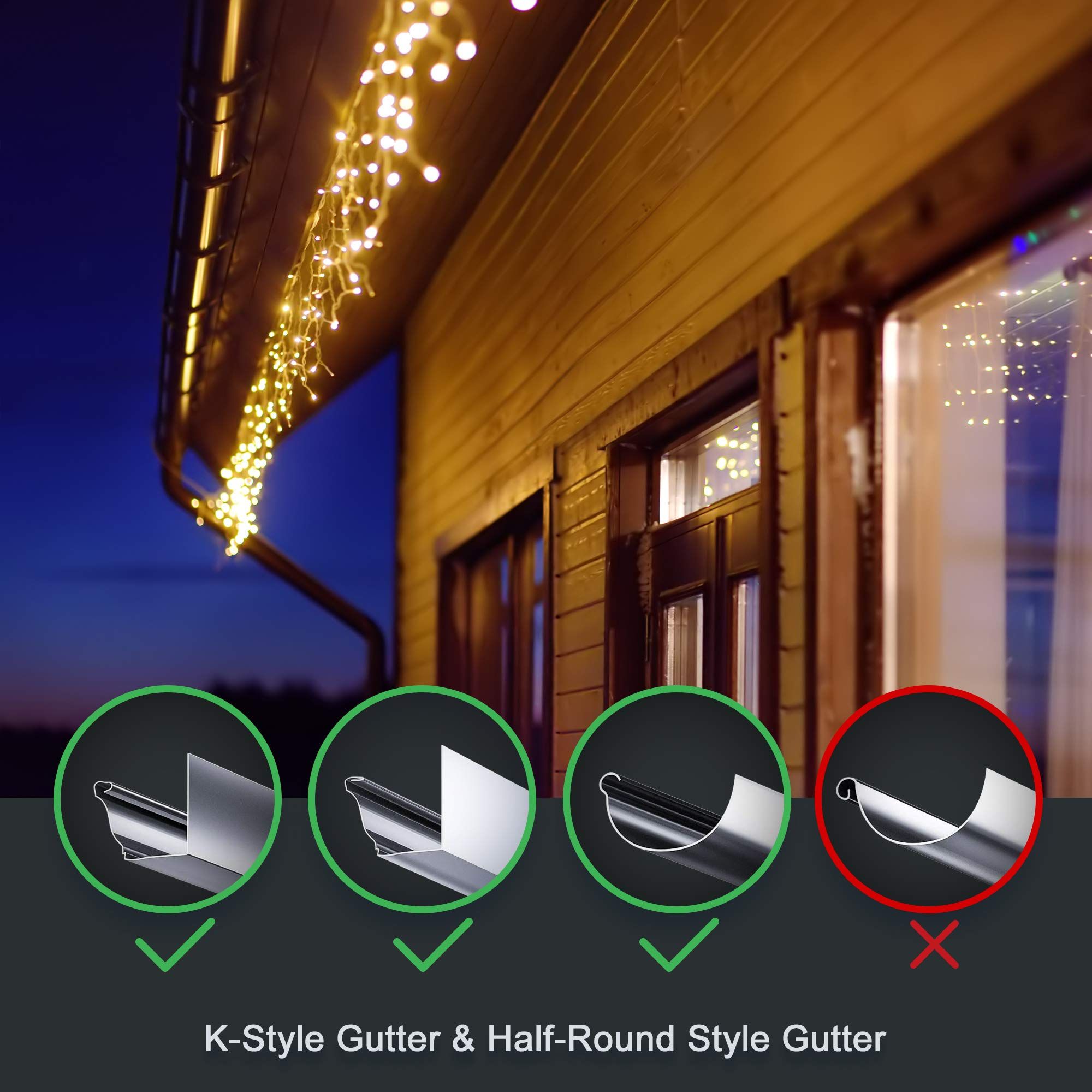 Holiday Light Clips Light Clips Outdoor Hang Gutter Hooks for Christmas view 3