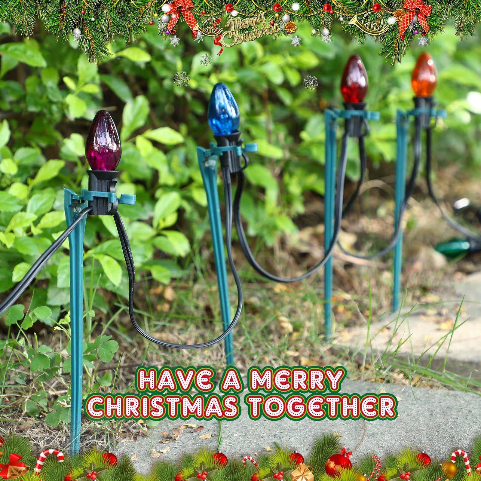 Christmas Light Stakes Universal Yard Lawn Holiday Light Stakes for C7 C9 view 5