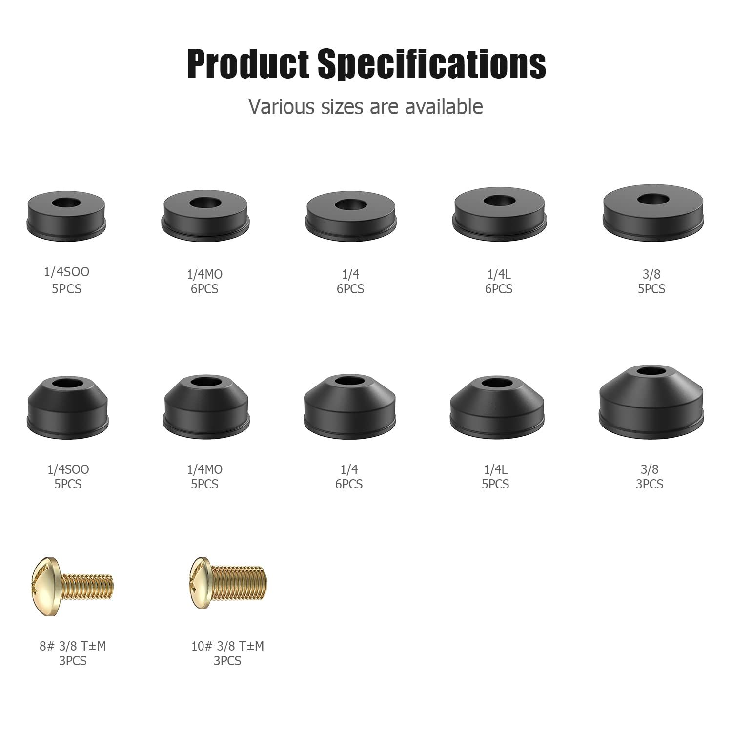 Faucet Washers, 58-Pack Flat and Beveled Rubber Faucet Washers and Brass Bibb view 2