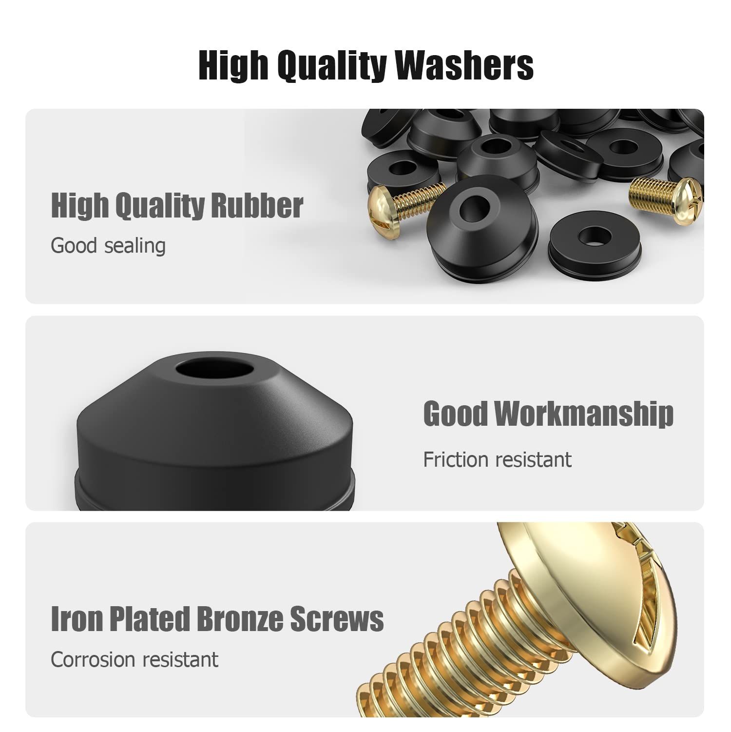 Faucet Washers, 58-Pack Flat and Beveled Rubber Faucet Washers and Brass Bibb view 3