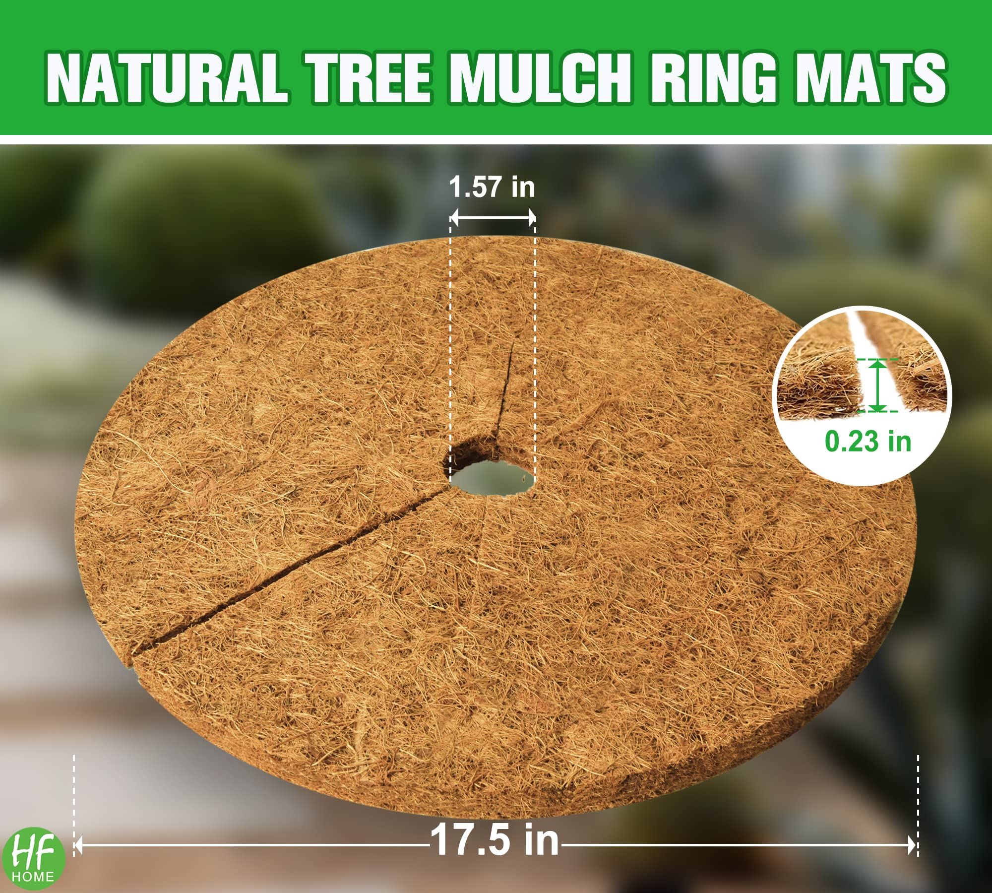 4pcs 17.5" Dia Coconut Fibers Tree Mulch Ring Protector Mat view 2