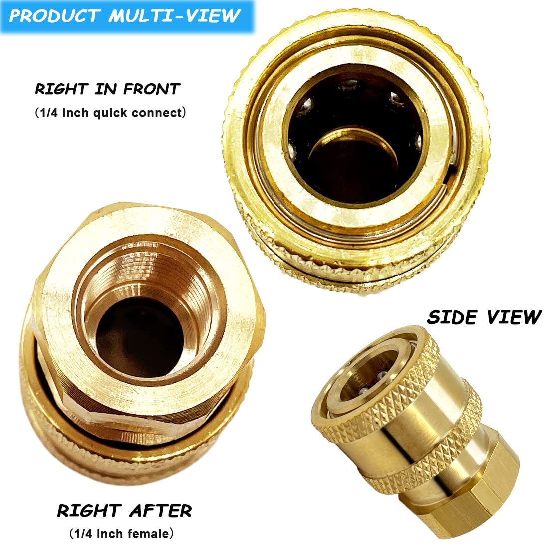 2 Pack 5000 PSI Sewer Jet Nozzle Stainless Steel 1/4 Inch Pressure Washer view 4